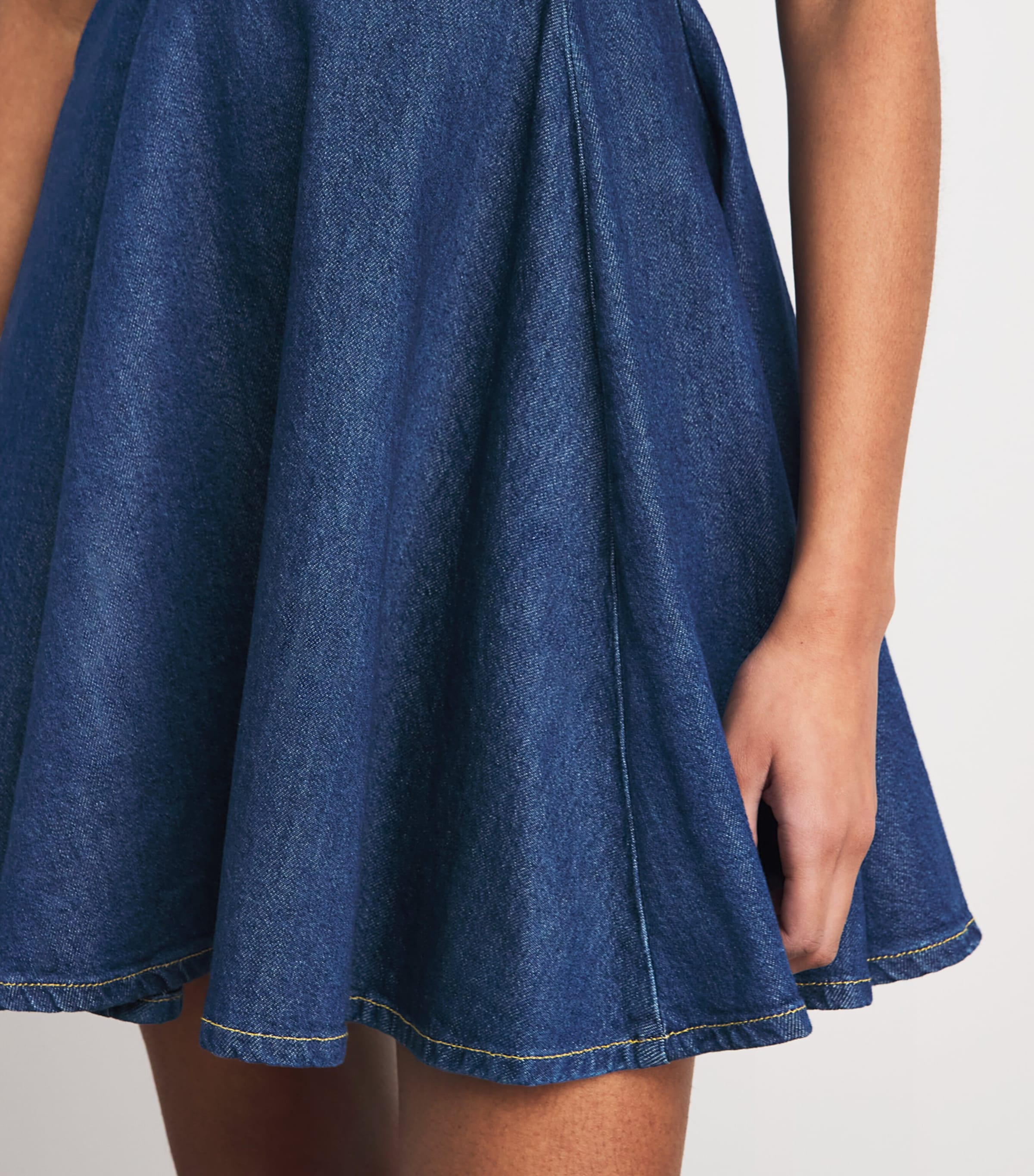 Maje Womens Denim Flared Mini Dress Navy Image 5