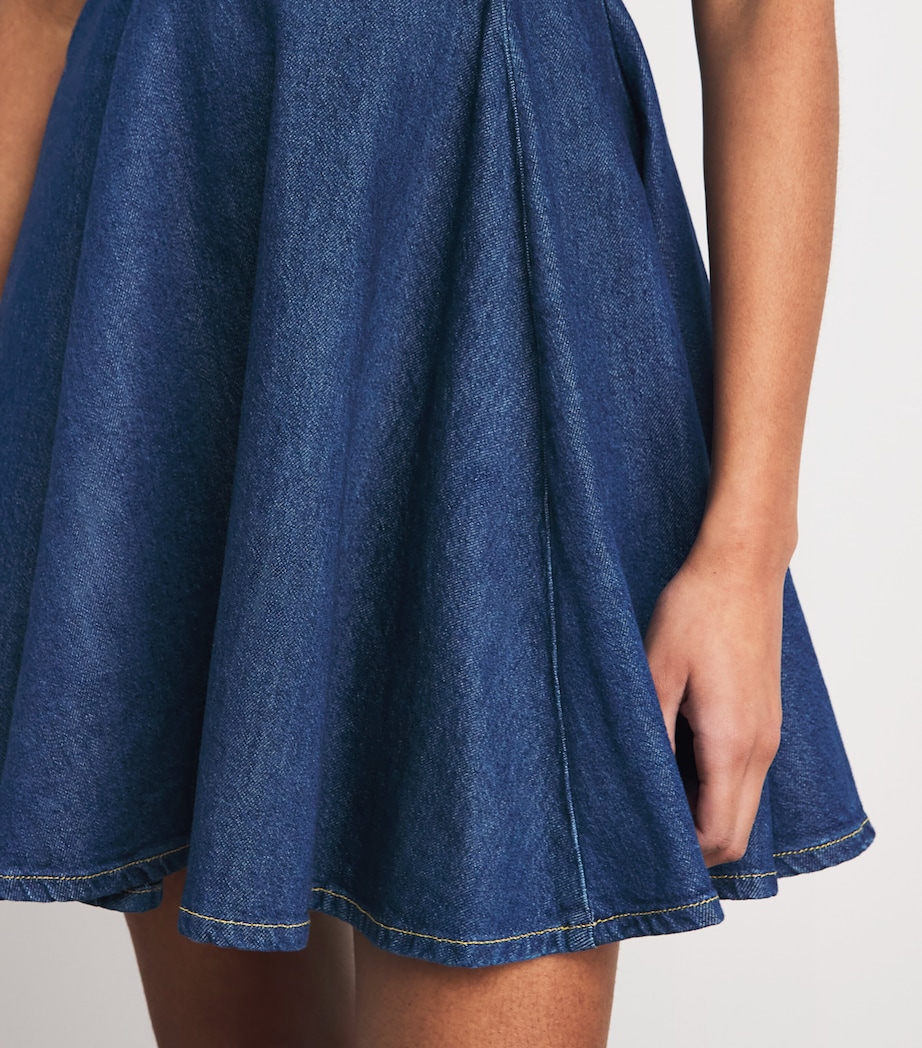 Maje Womens Denim Flared Mini Dress Navy Image 5