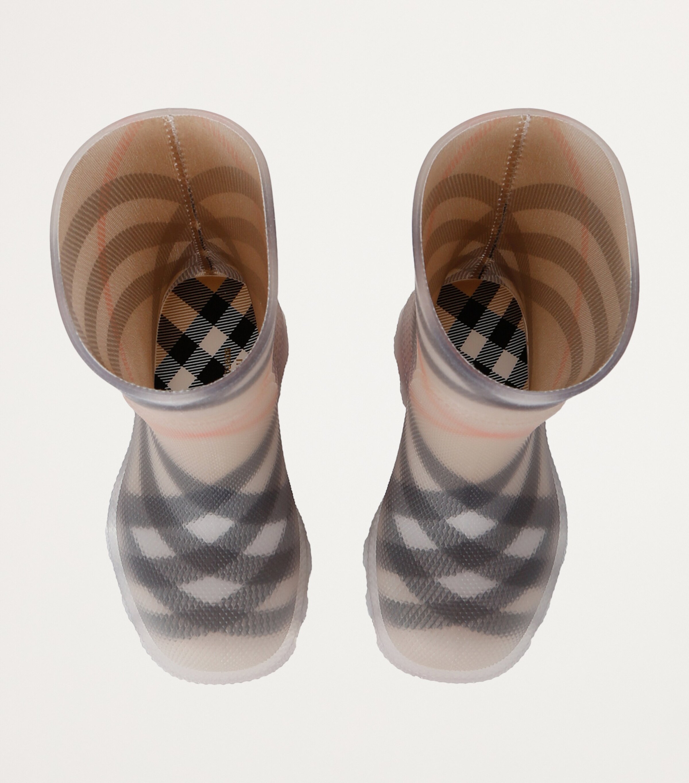 Burberry Kids Rubber Check Marsh Boots Tan Comb Image 4