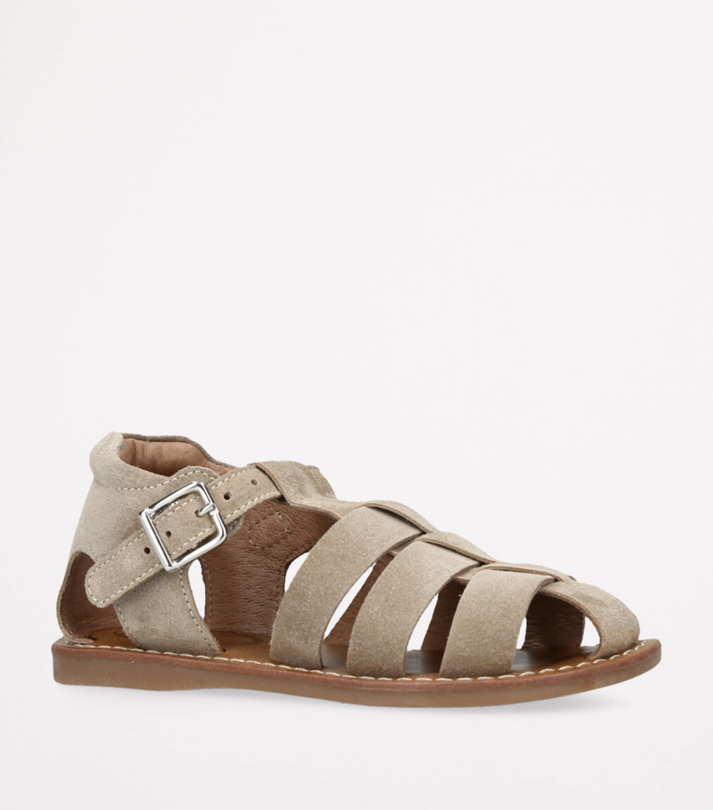 papouelli Suede Mercer Sandals Taupe Image 3