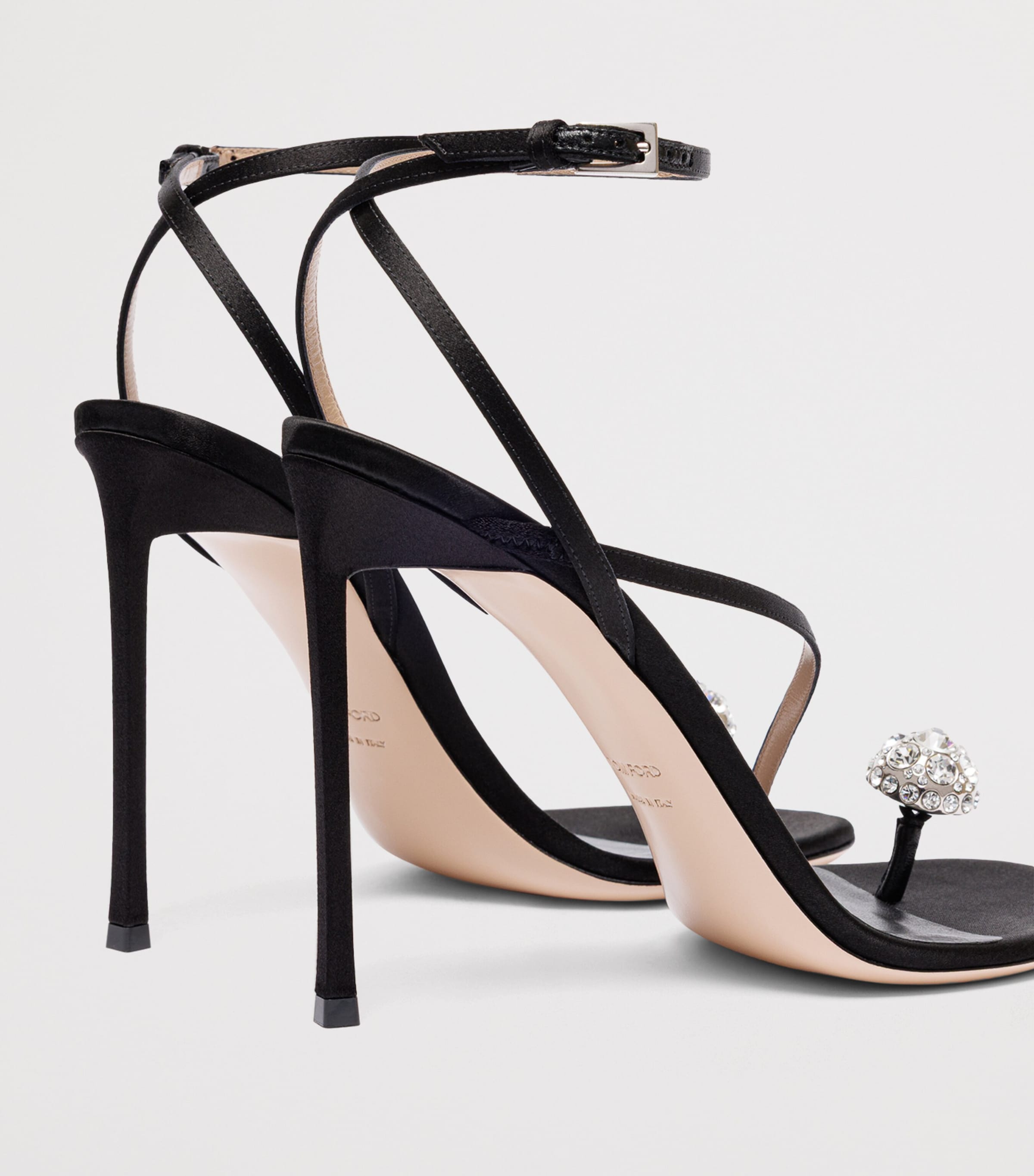 TOM FORD Satin Embellished Heeled Sandals 105 Ntn Image 5