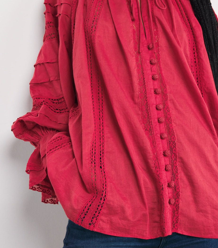 Cotton Voile Josephine Blouse L626 DARK CHERRY Image 6