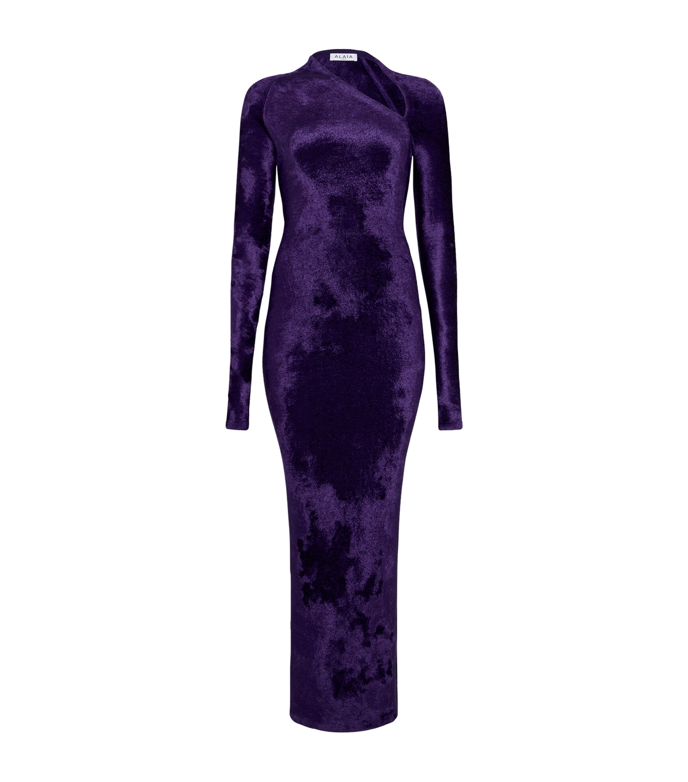 Alaïa Purple Velvet Maxi Dress Harrods UK