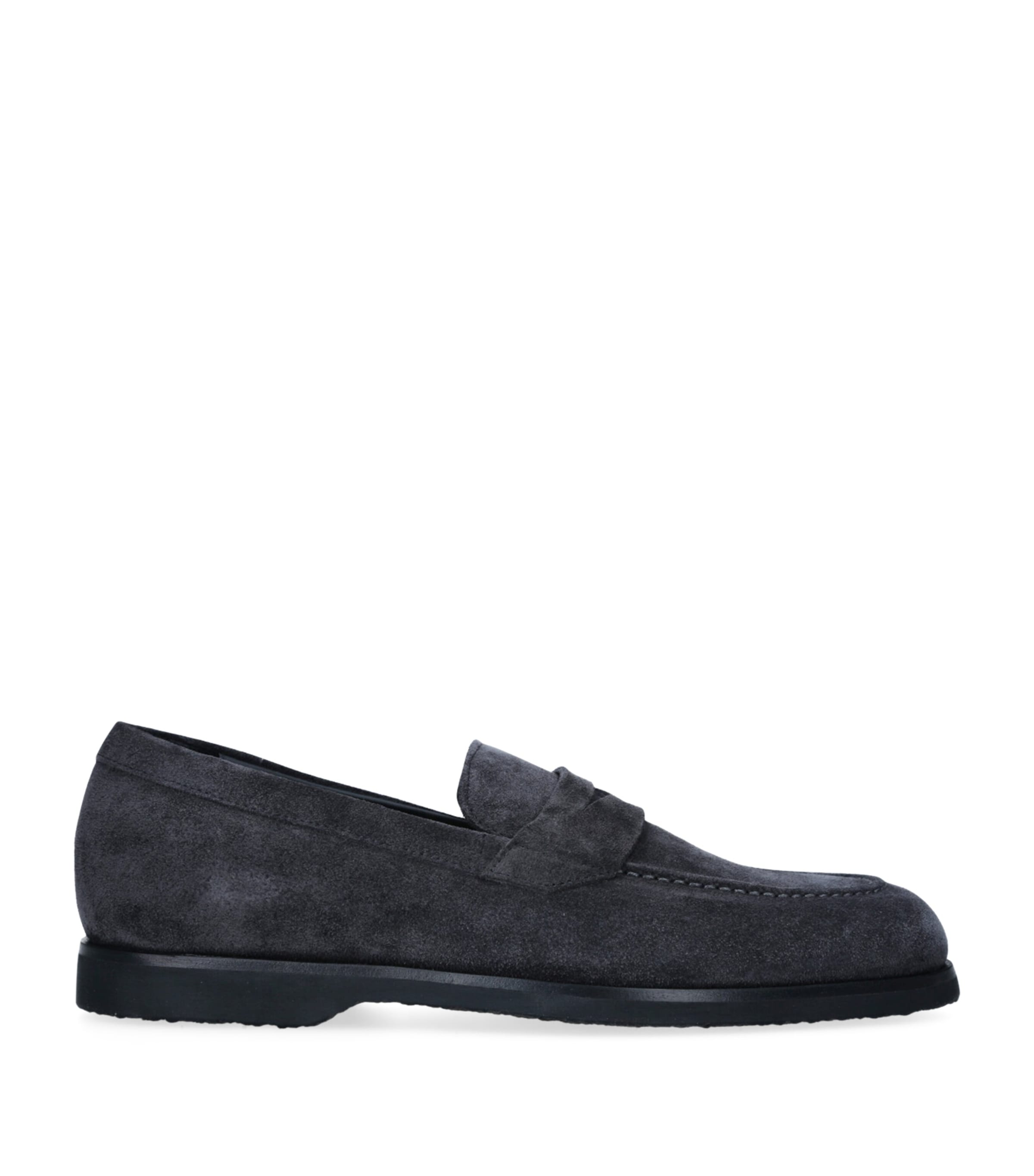 Harrys Of London Suede Beck Loafers In White