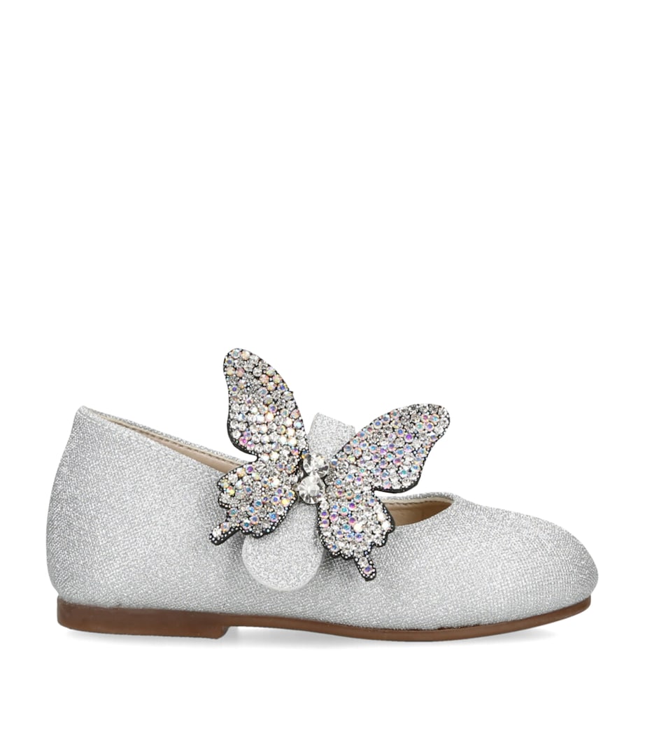 Crystal Butterfly Ballet Flats SILVER Image 1