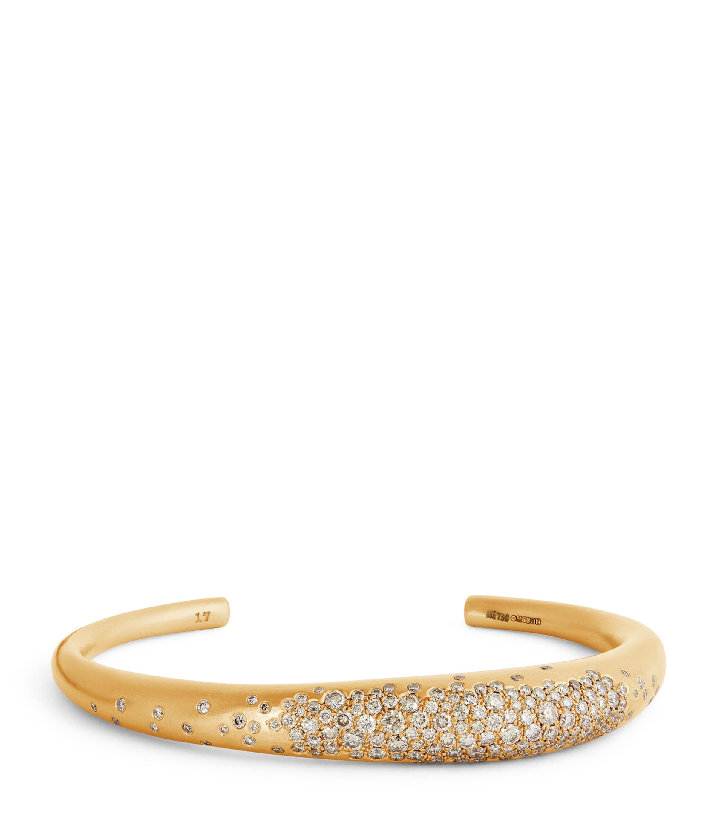 Nada Ghazal Small Yellow Gold And Champagne Diamond My Muse Urban Winter Bangle