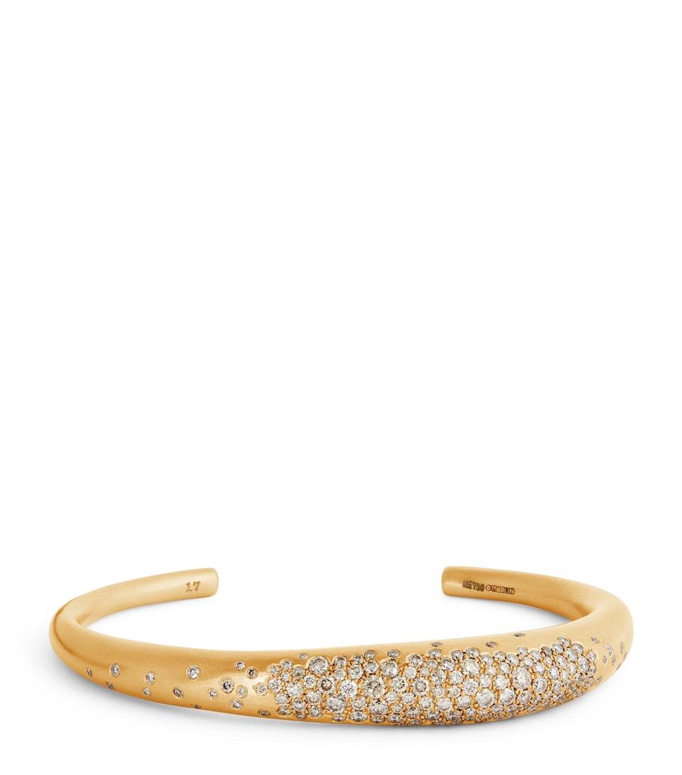 Small Yellow Gold and Champagne Diamond My Muse Urban Winter Bangle