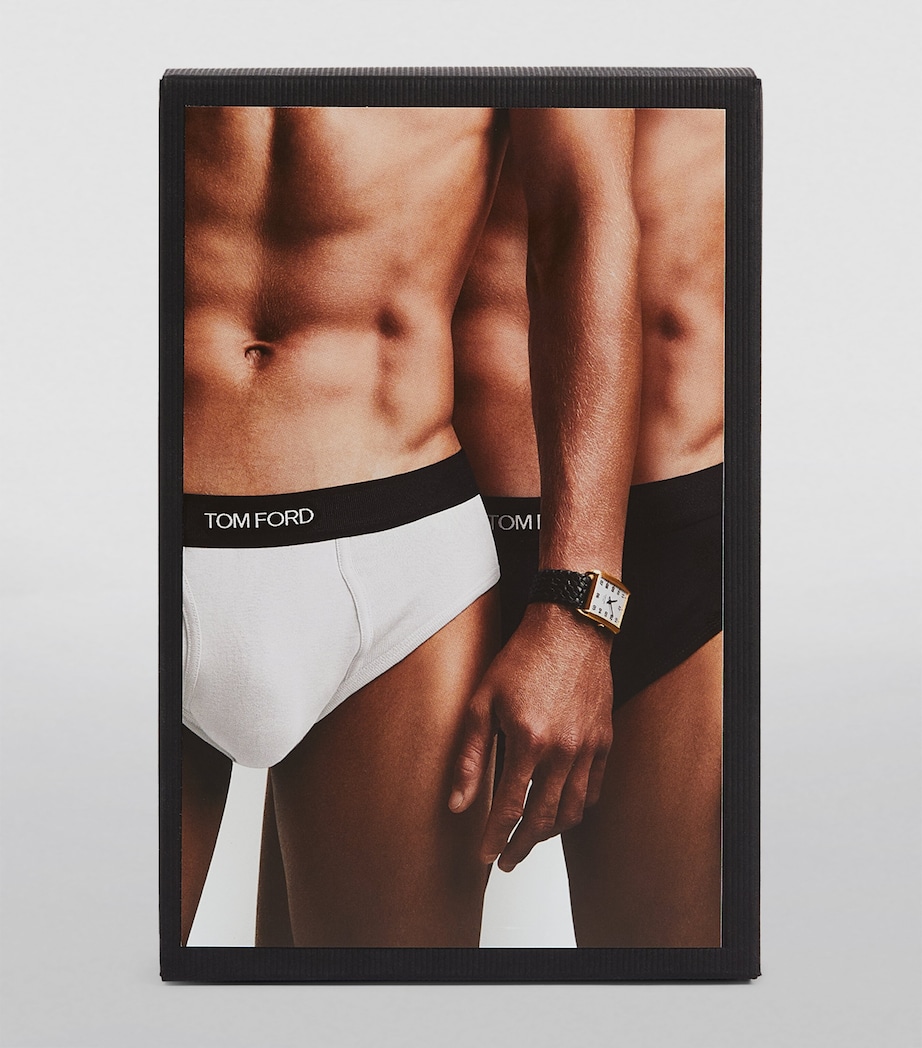 Cotton-Stretch Logo Briefs (Pack of 2) 999-BLACK/WHITE Image 3