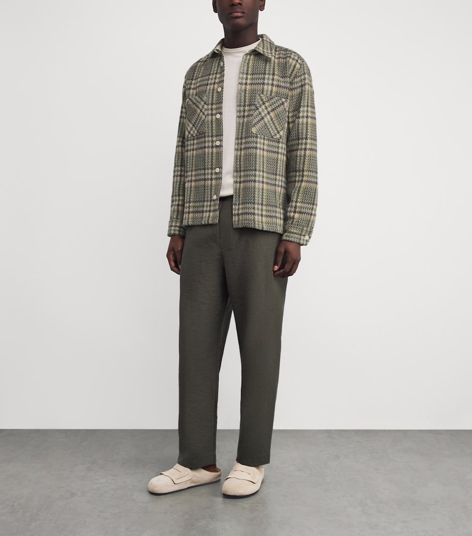 Wool-Blend Check Whiting Overshirt GREEN Image 2