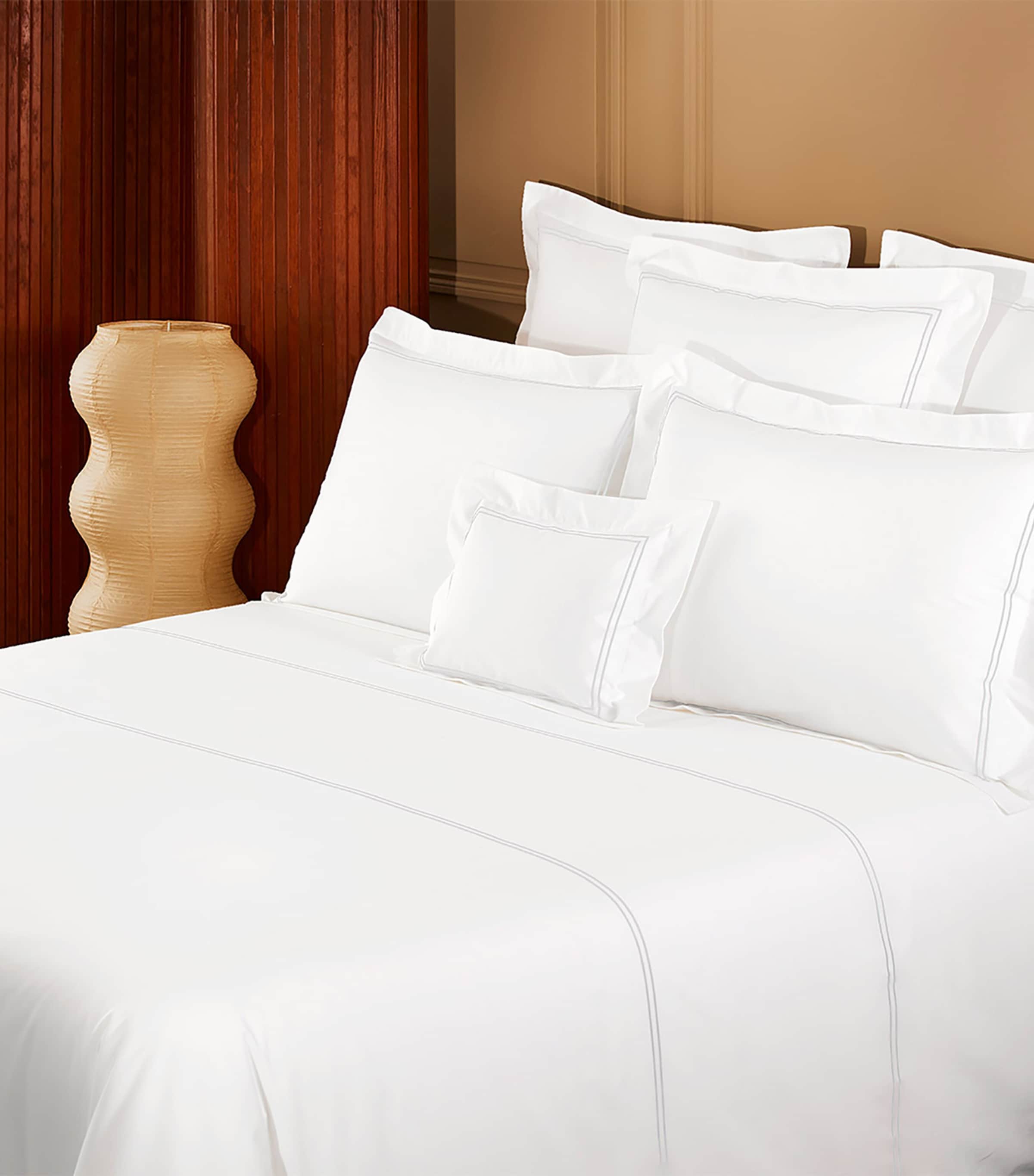 Yves Delorme Organic Cotton Duo Blanc King Duvet Cover (240cm x 220cm) Blanc Image 4