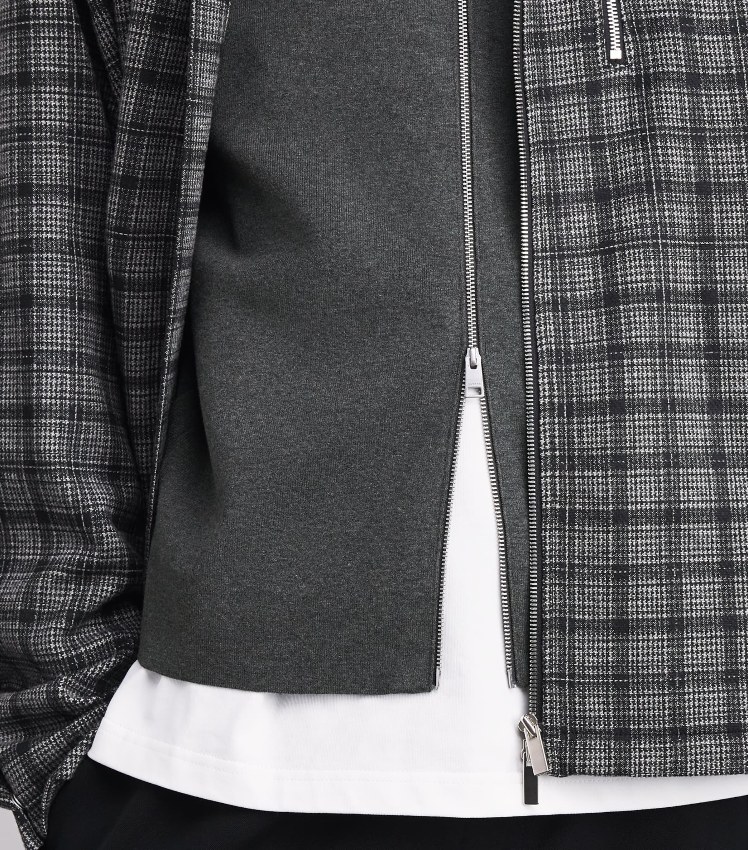 Sandro Paris Mens Zip-Up Cardigan Grey Image 3