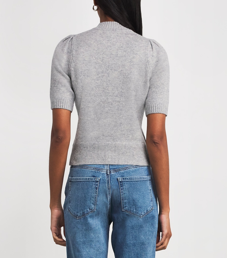 Cashmere Half-Zip Knitted T-Shirt SILVER GREY M LANGE Image 4