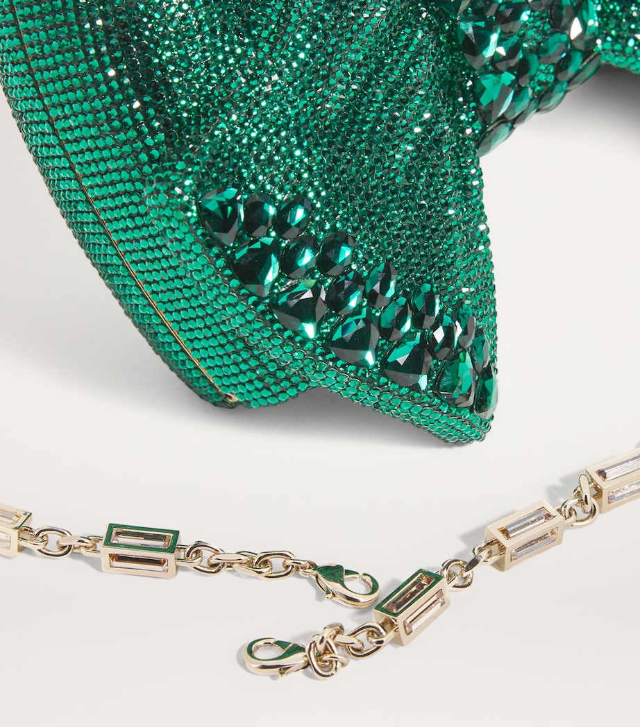 x Harrods EXCLUSIVE Embellished Just For You Bow Clutch Bag CEMER CHMPGN EMRLD Image 6