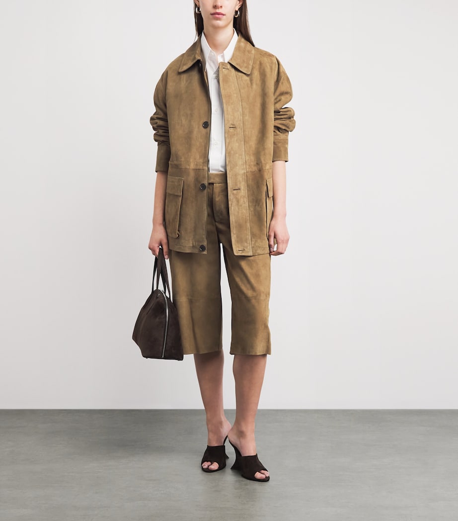Arma Womens Lamb Suede Mira Jacket Olive Image 2