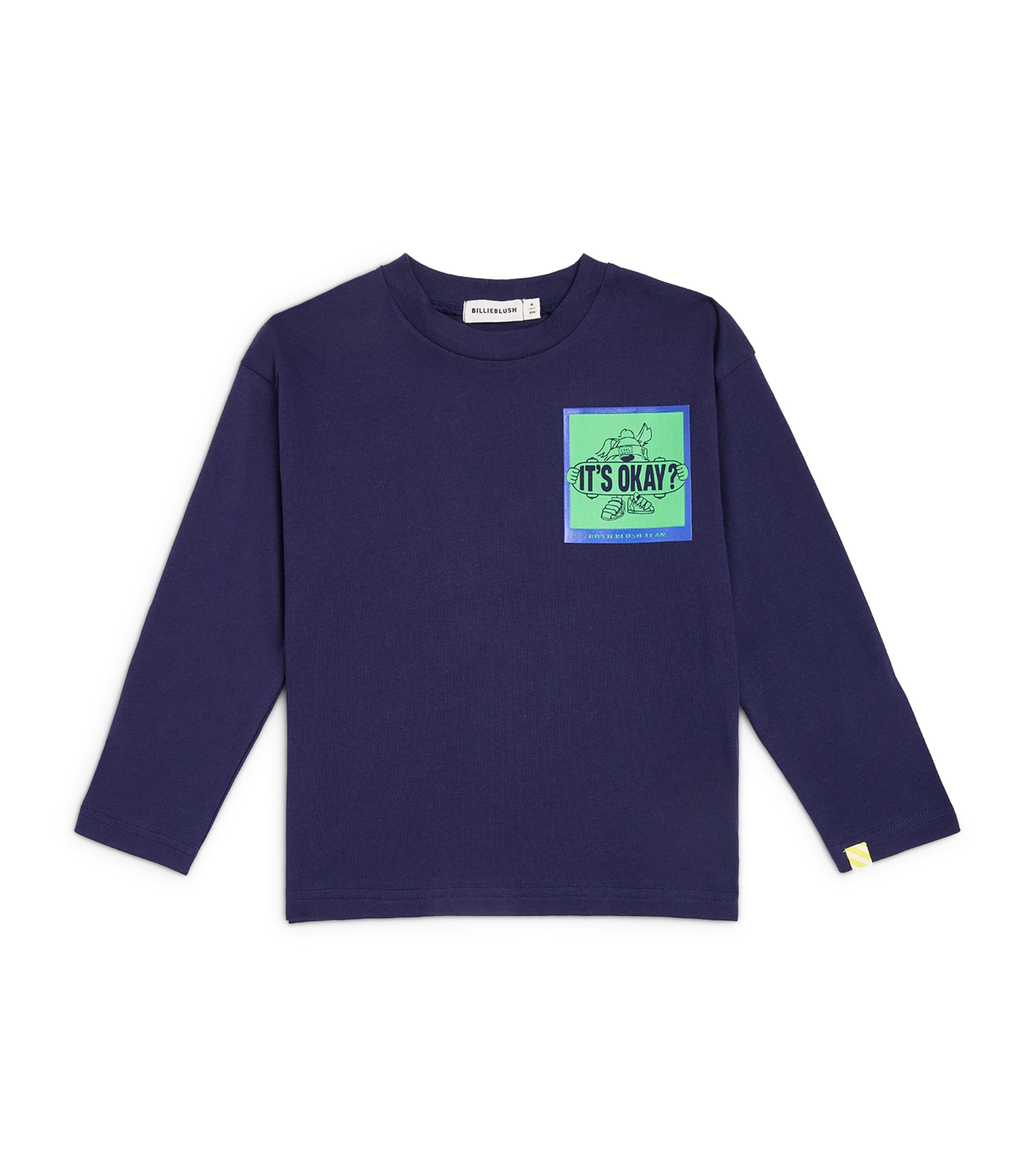 Billieblush Cotton Graphic Long-Sleeve T-Shirt (2-12 Years) Navy Image 1
