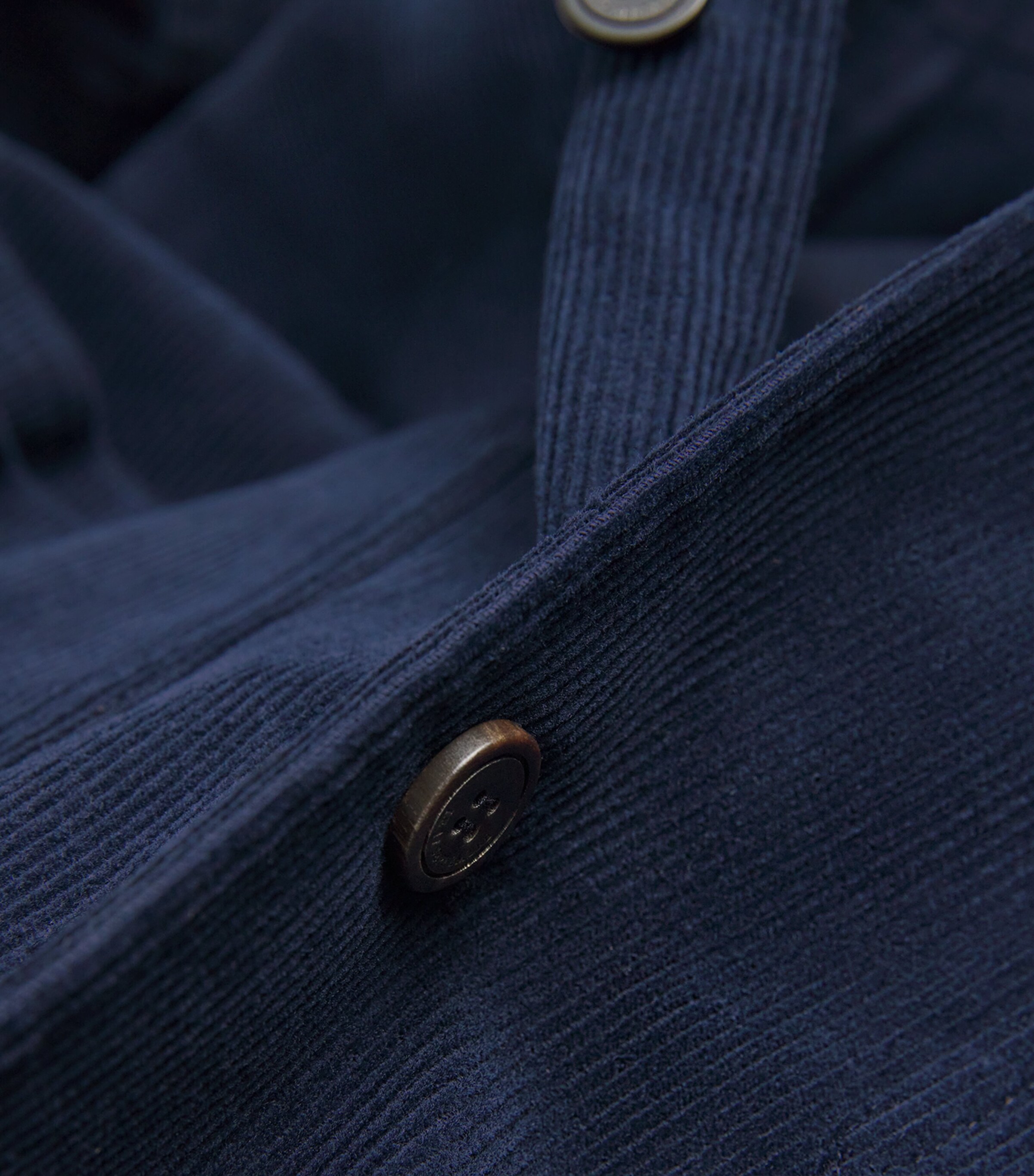 Le 17 Septembre Mens Cotton Corduroy Shirt Navy Image 5