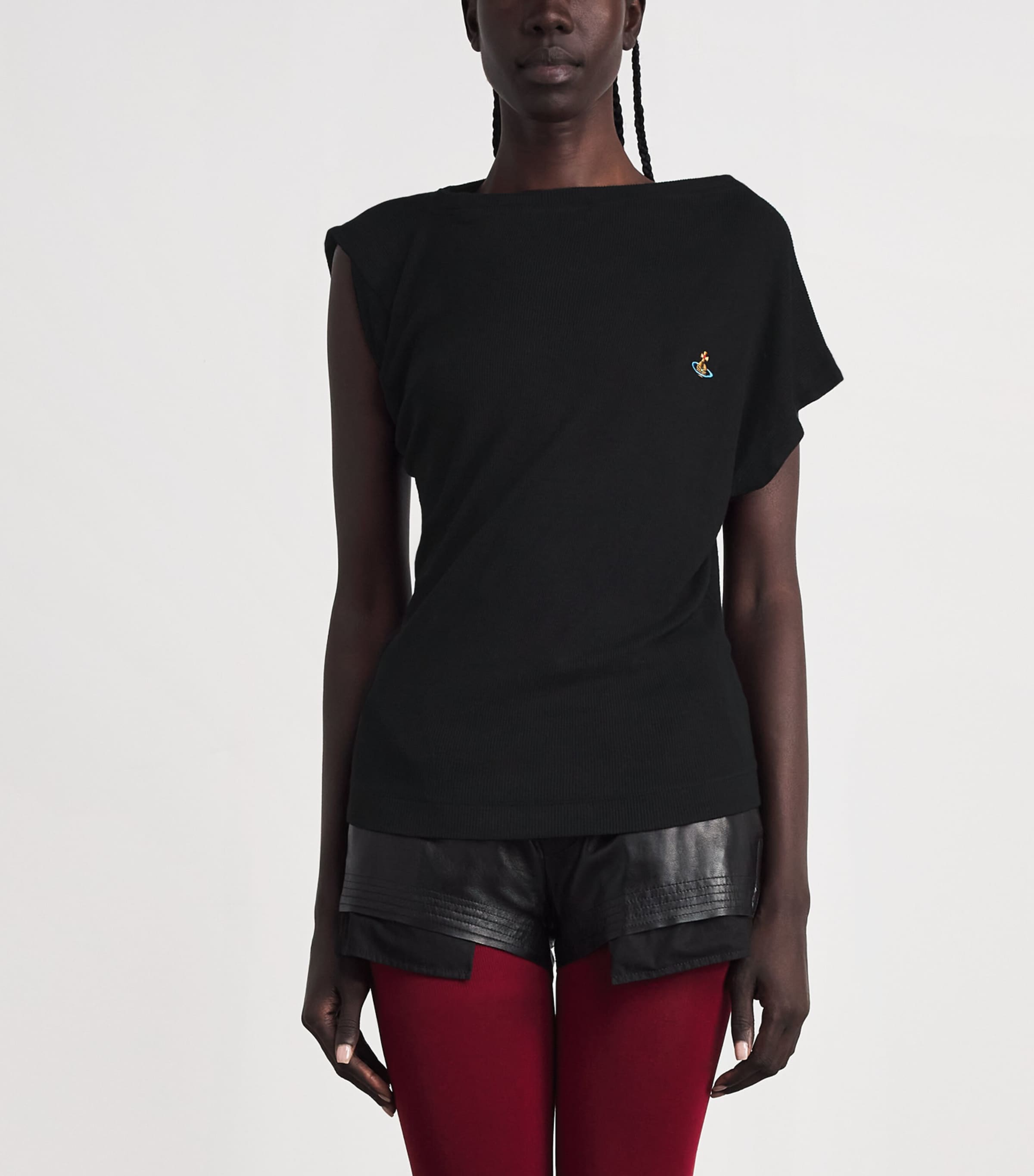 Vivienne Westwood Womens Asymmetric Orb Hebo Top Black Image 4