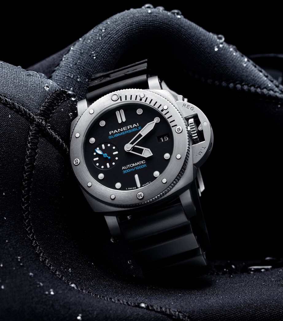 Panerai Stainless Steel and Rubber Submersible Watch 42mm Black Image 5