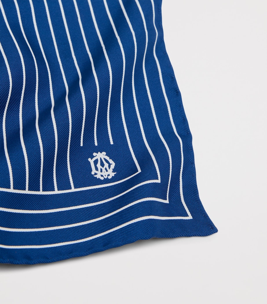 Dunhill Mulberry Silk Stripe Pocket Square Image 2