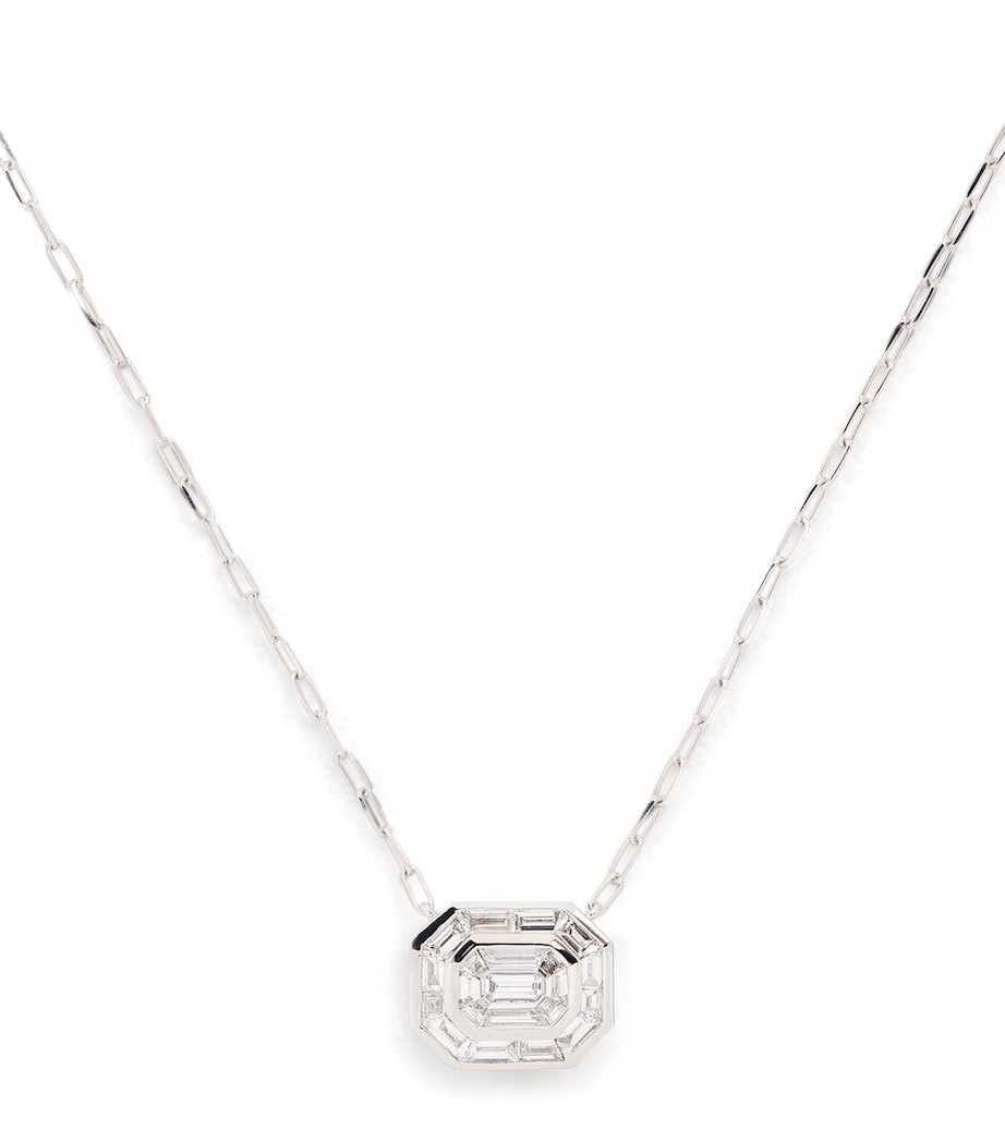 White Gold and Diamond Illusion Necklace WHITE GOLD Image 1