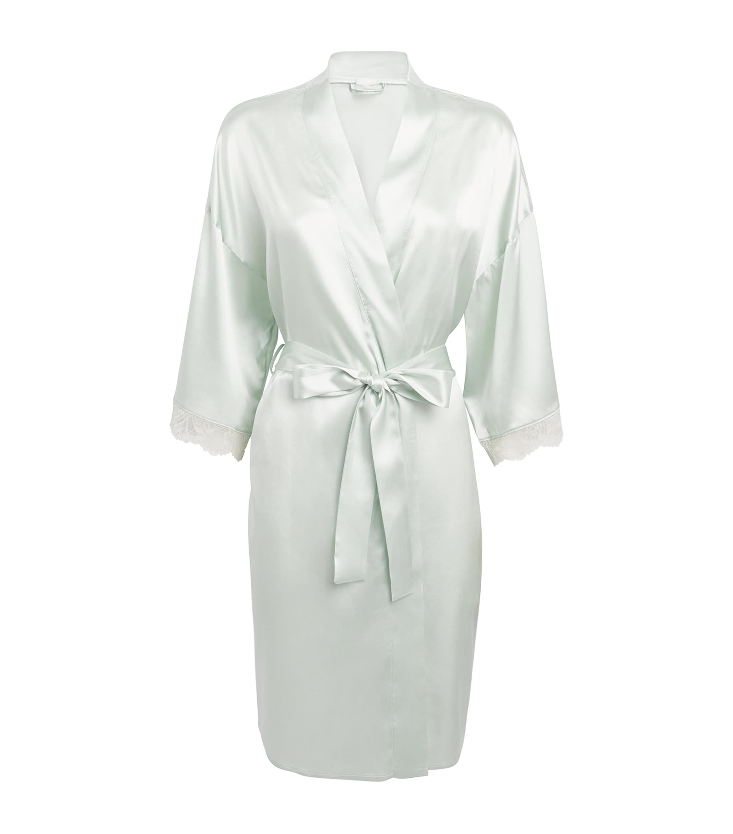 Hanro Silk Lace-Trim Robe | Women Clothing | Nightwear | Dressing Gowns | Designers | Hanro