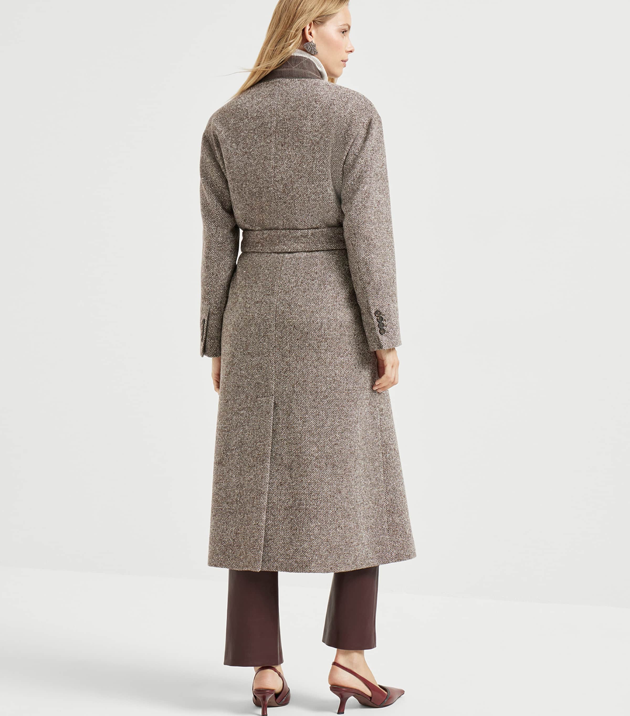 Virgin Wool-Blend Mélange Coat C6321 Image 4