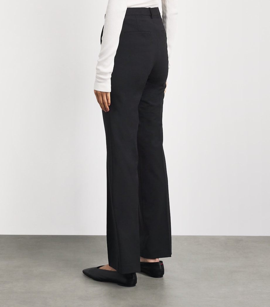 Theory Womens Wool Flared Trousers Black Image 5
