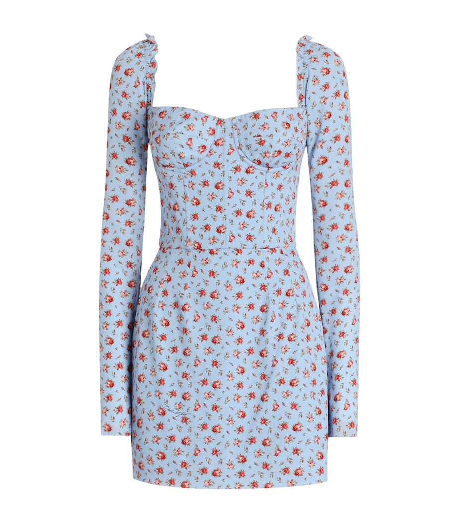 Dolce&Gabbana Womens Silk-Blend Floral Mini Dress Rose Image 1