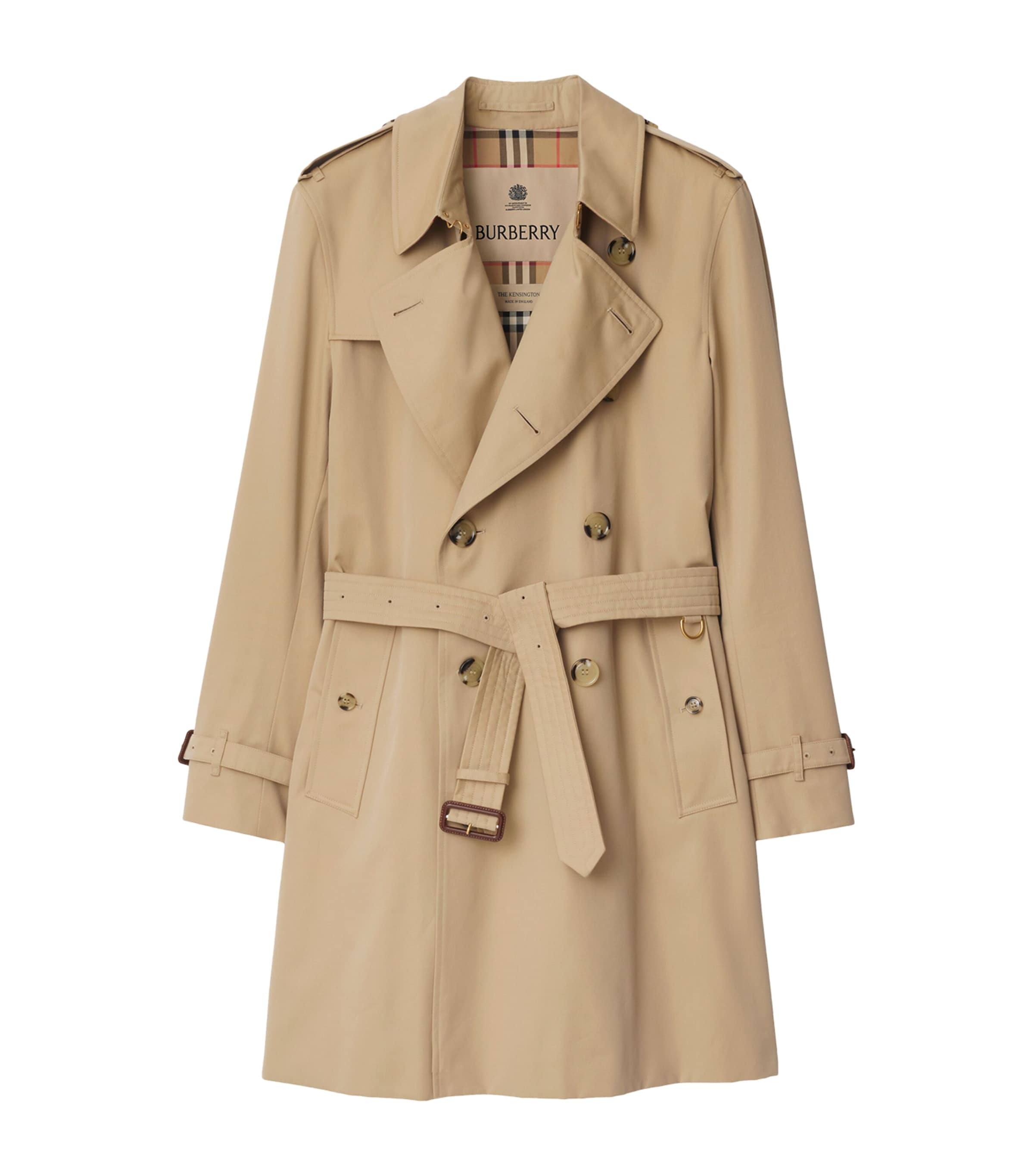 Burberry Mens Mid-Length Kensington Heritage Trench Coat Honey Image 1