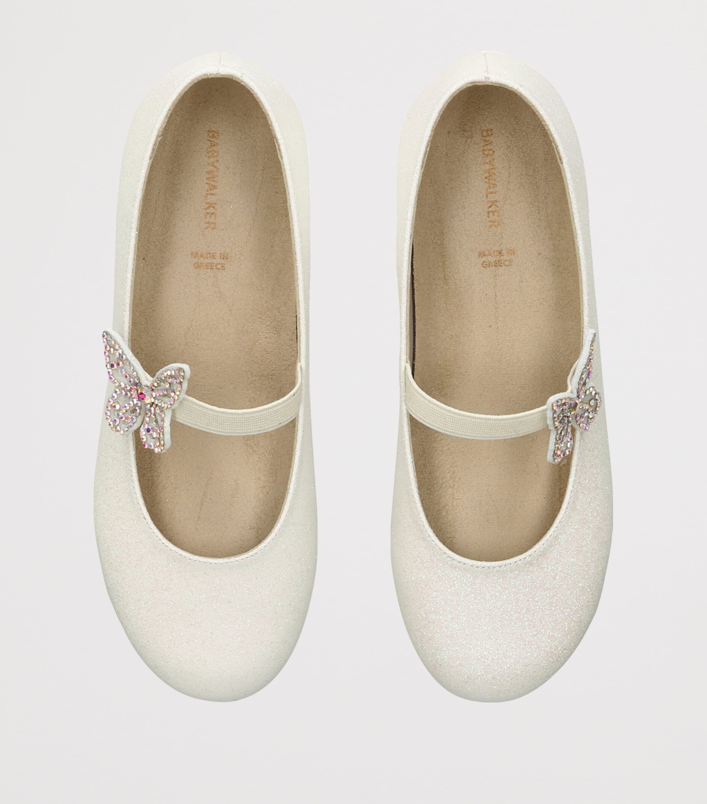 BabyWalker Sparkle Butterfly Ballet Flats White Image 3