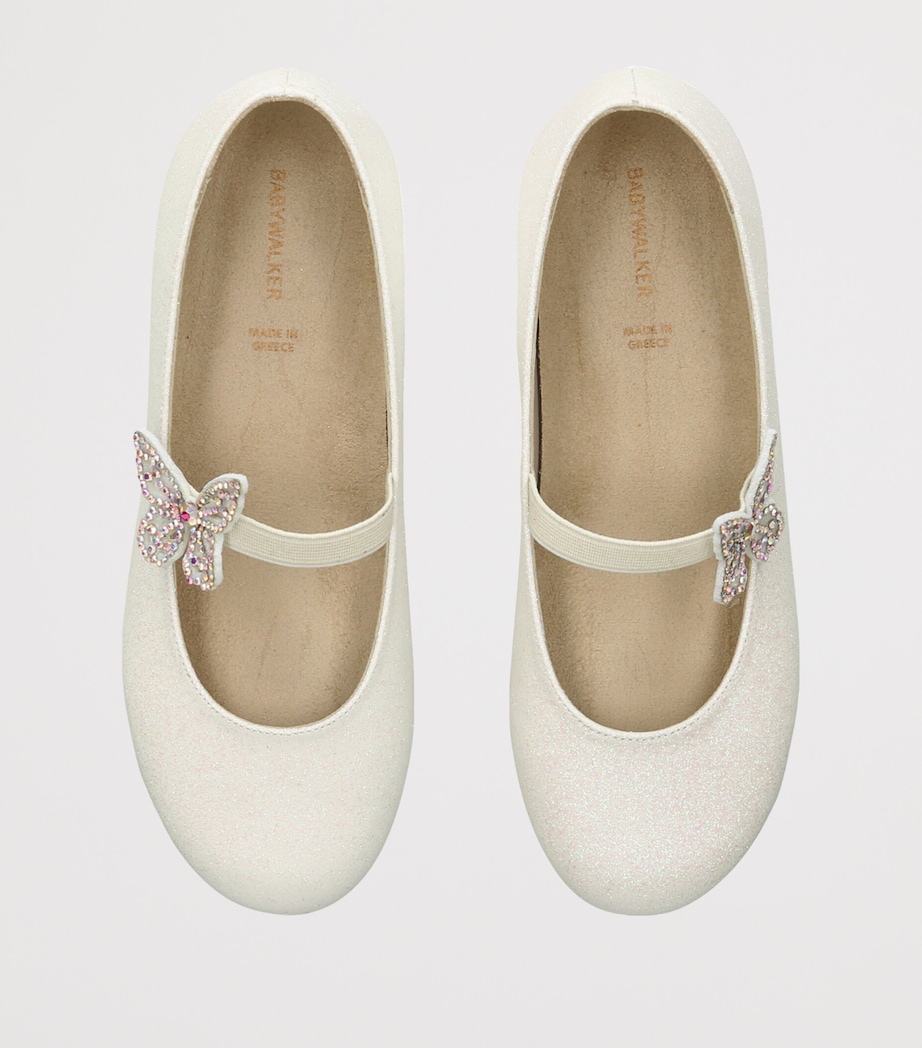 BabyWalker Sparkle Butterfly Ballet Flats White Image 3