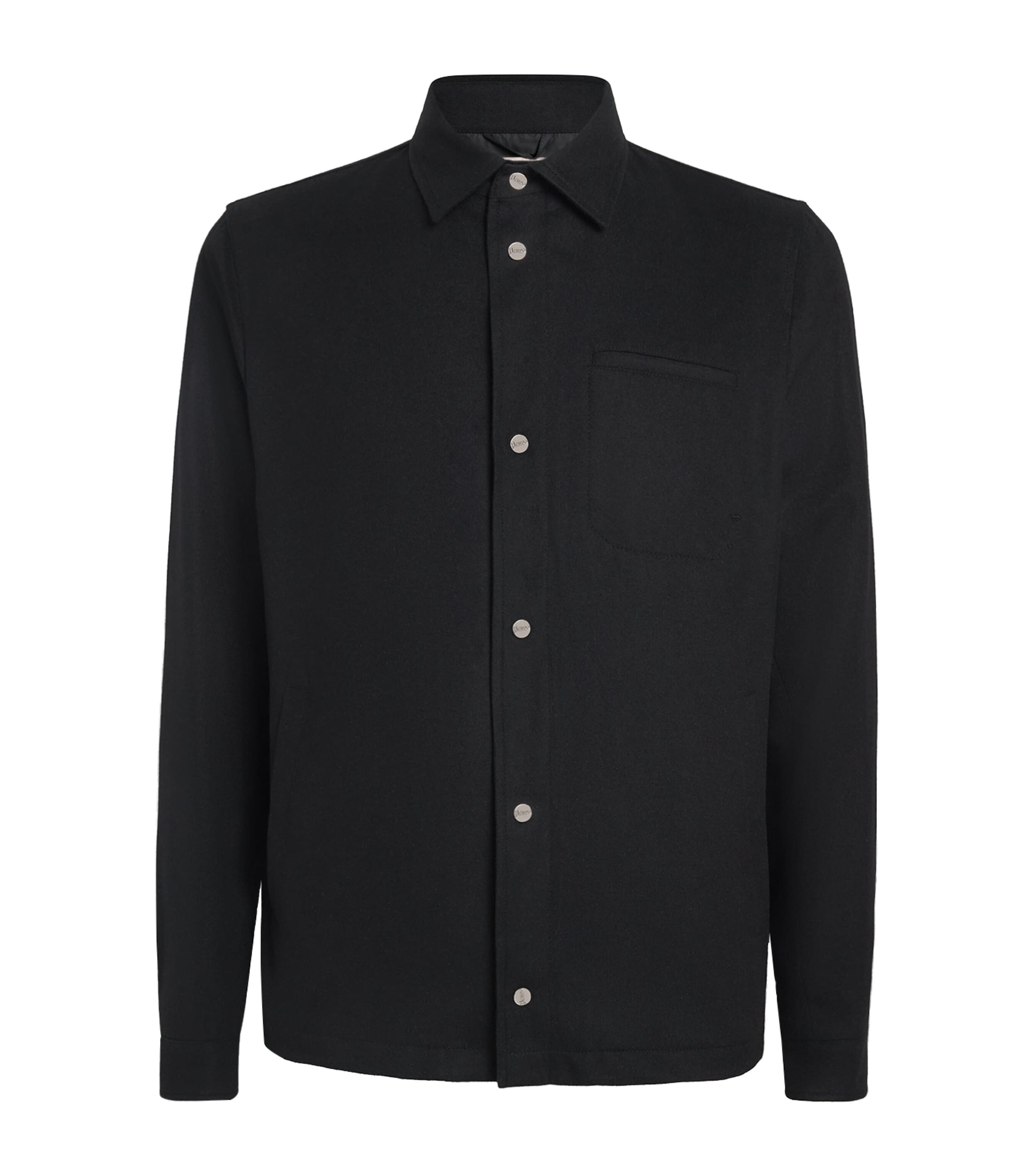 Water-Repellent Cashmere-Silk Overshirt BLACK Image 1