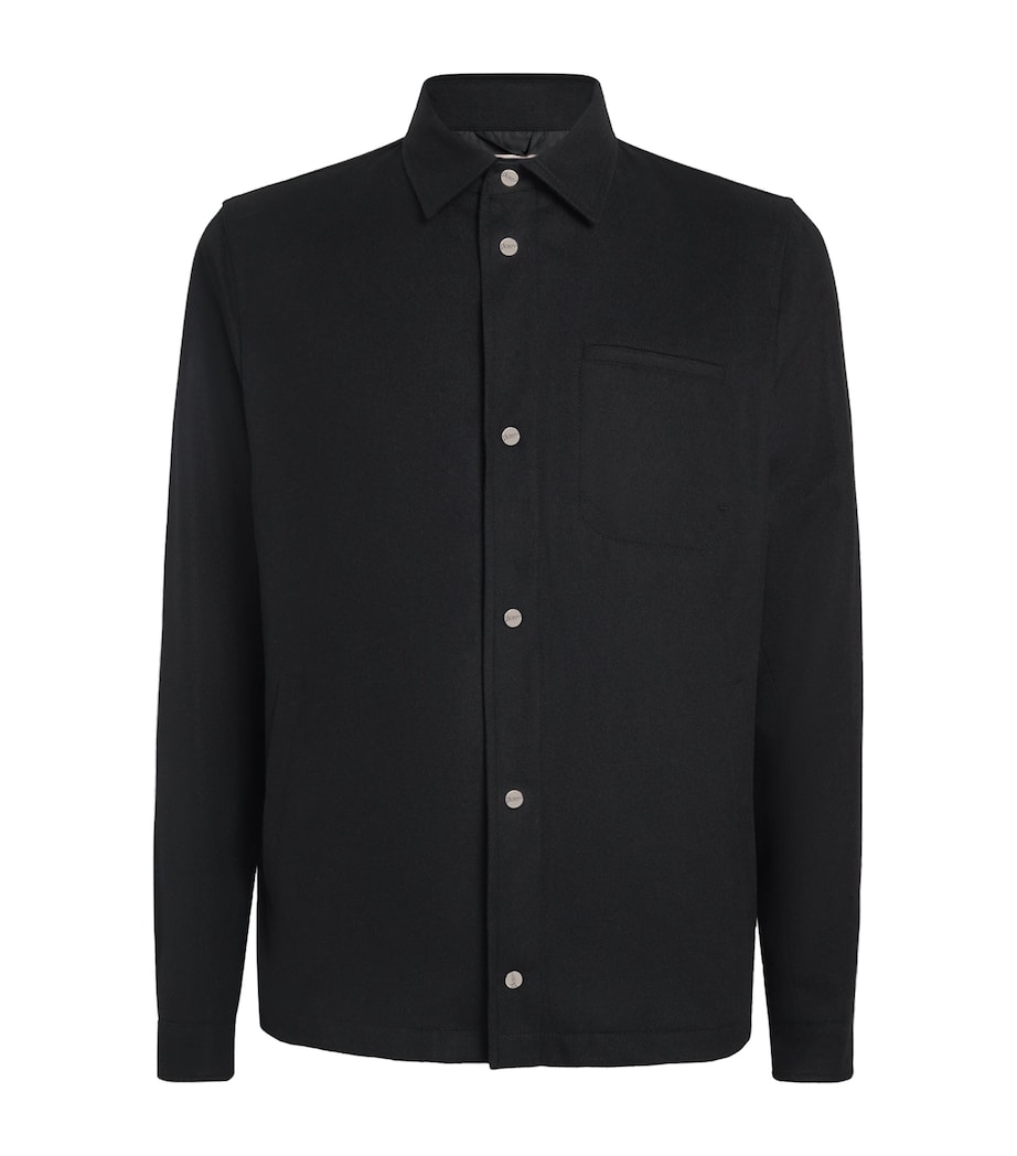 Water-Repellent Cashmere-Silk Overshirt BLACK Image 1