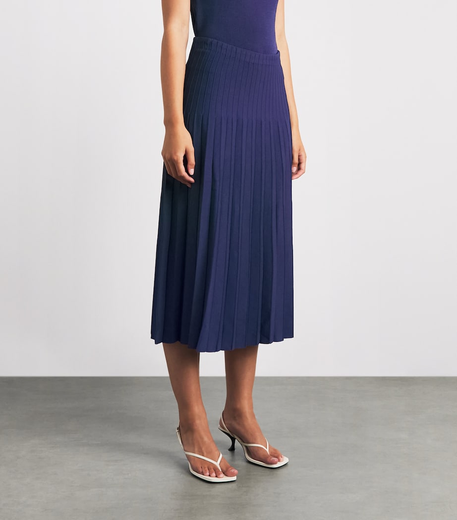 STAUD Womens Pleated Lena Midi Skirt Mdnt Midnight Image 4