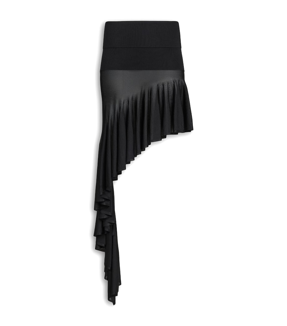 Alaïa Womens Asymmetric Pointed Skirt Noir Alaia Image 1