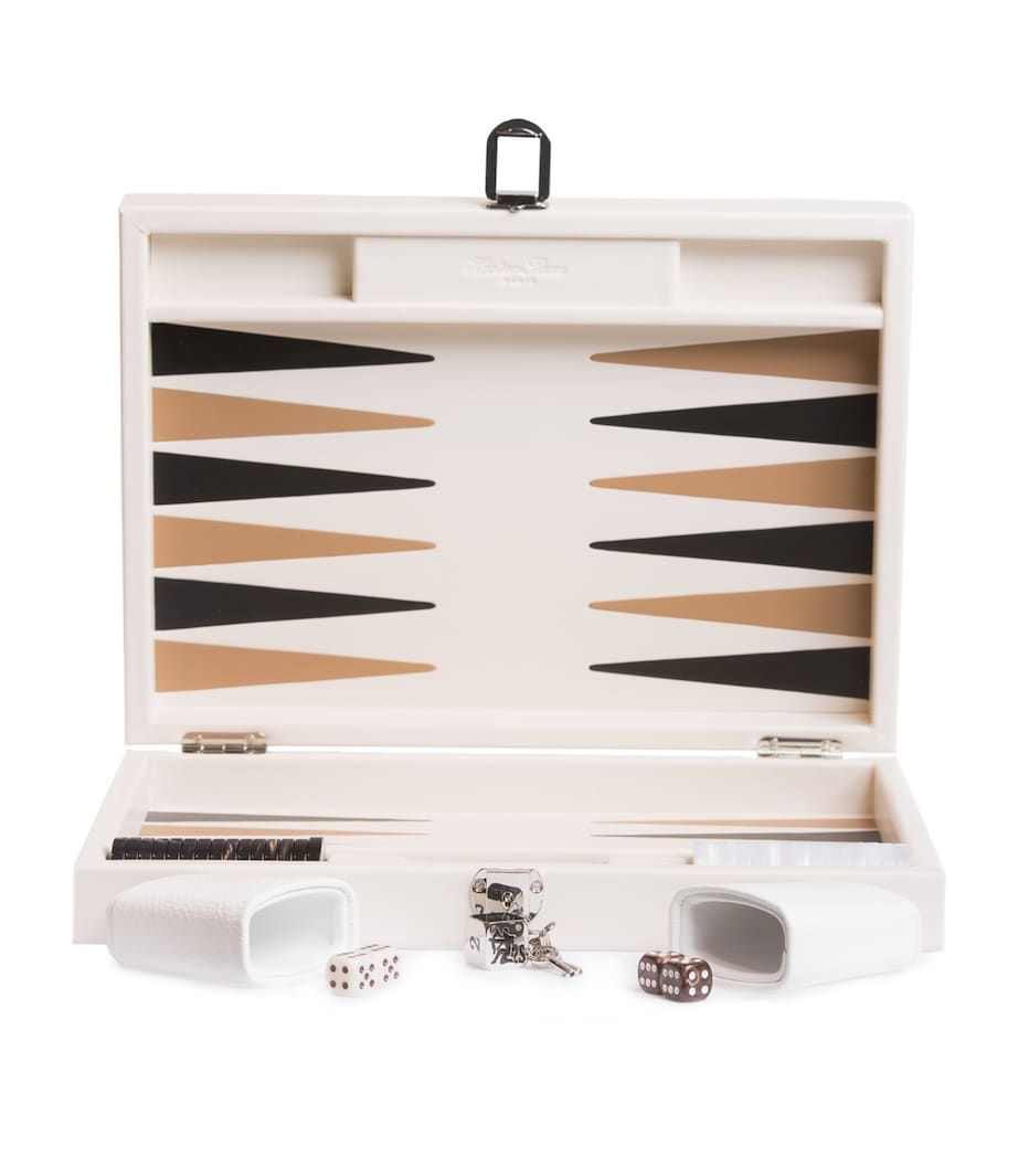 Leather Backgammon Set BEIGE Image 1