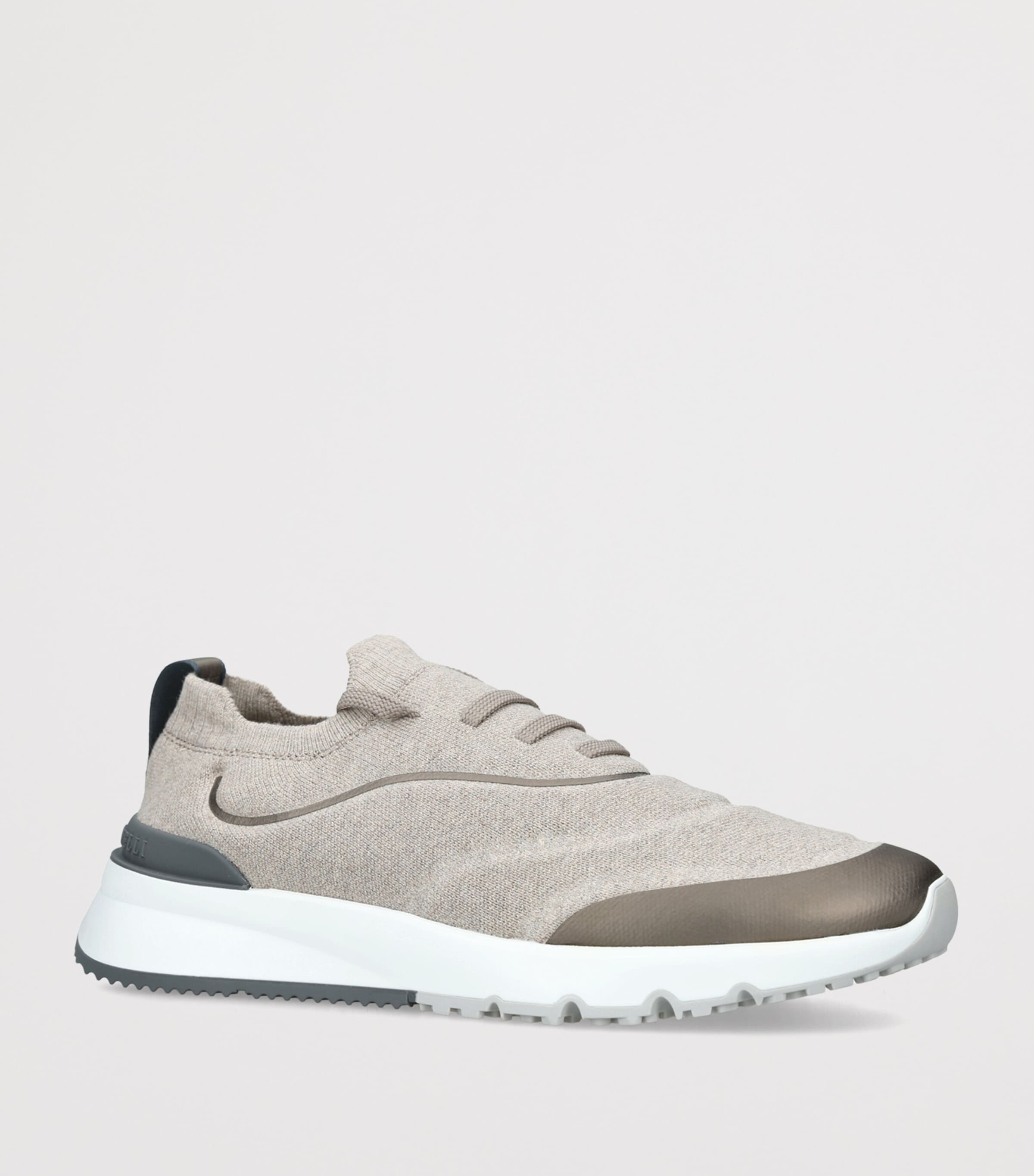 Brunello Cucinelli Knitted Sportiv Sneakers Beige Oth Image 3