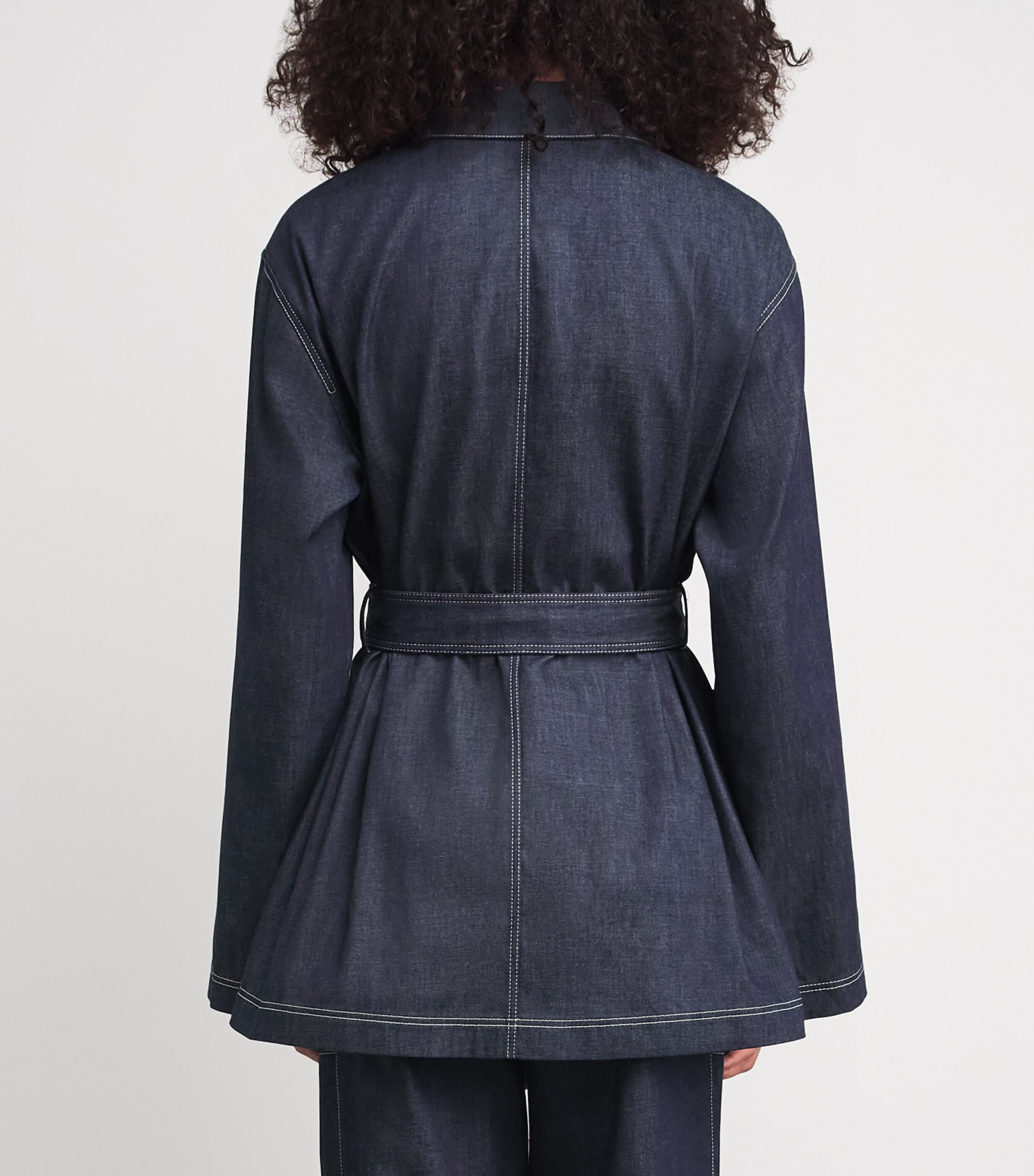 Lafayette 148 Womens Chambray Belted Jacket Shind Shipyard Indg Image 5