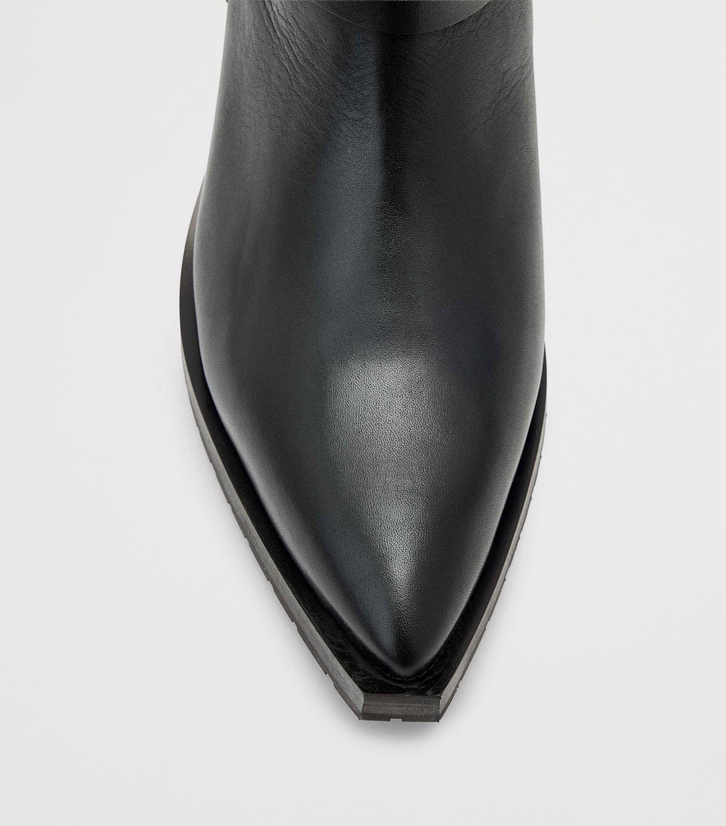 AllSaints Leather Fox Carabiner Boots Black Image 4