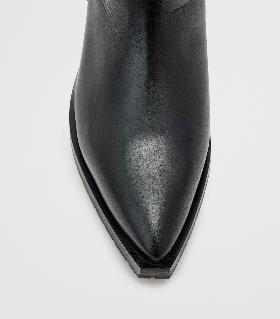 AllSaints Leather Fox Carabiner Boots Black Image 4