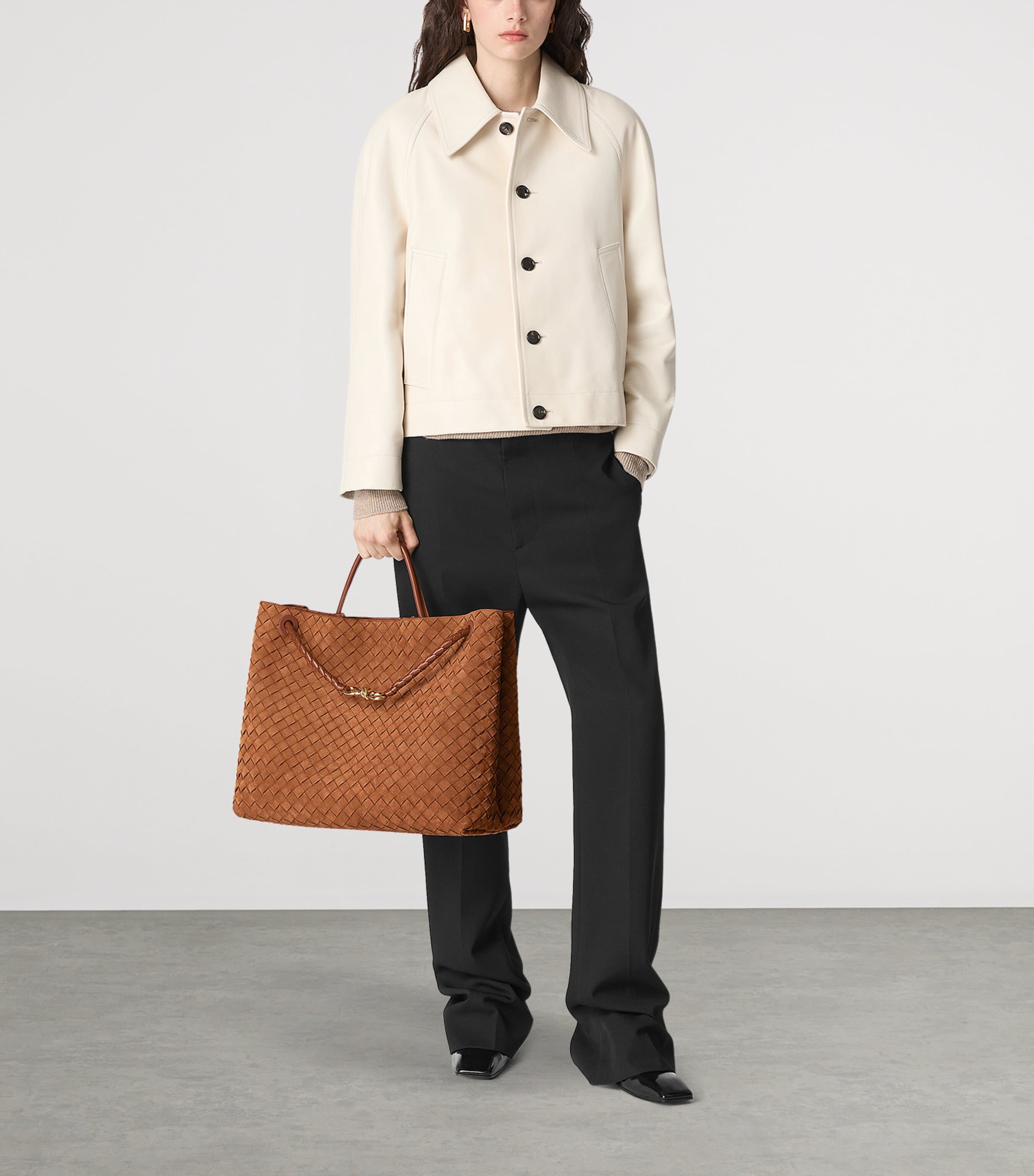 Large Suede Andiamo Top-Handle Bag 2598 Image 5