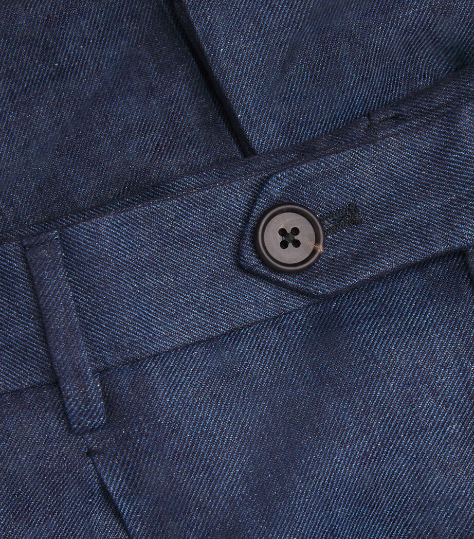 Linen Tapered Trousers 502/09 - DENIM T22 Image 5