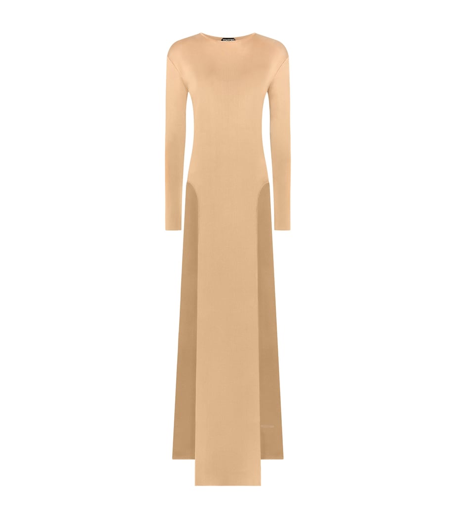TOM FORD Womens Knitted Split-Leg Maxi Dress Jbw Image 1