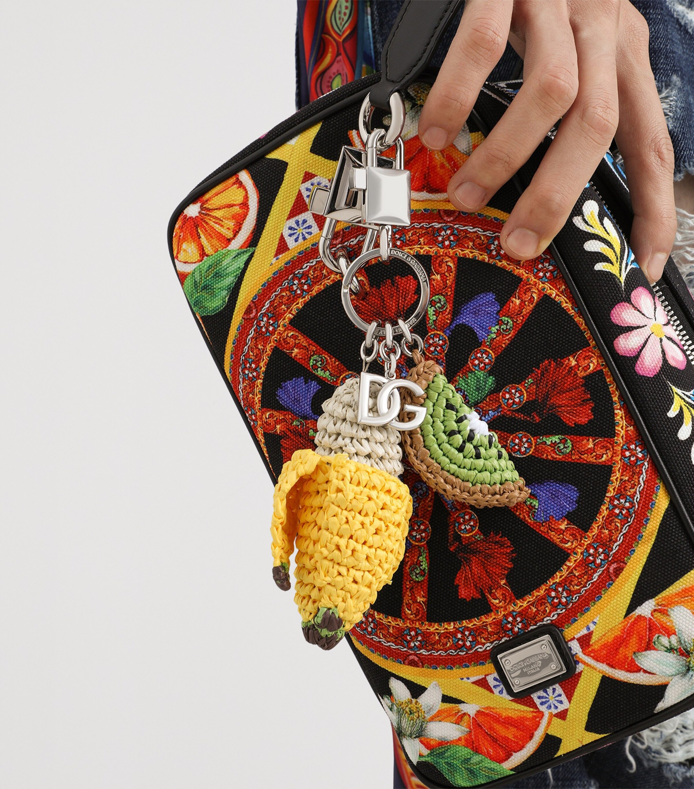 Dolce&Gabbana Embellished Fruits Keyring Banana/kiwi Image 2