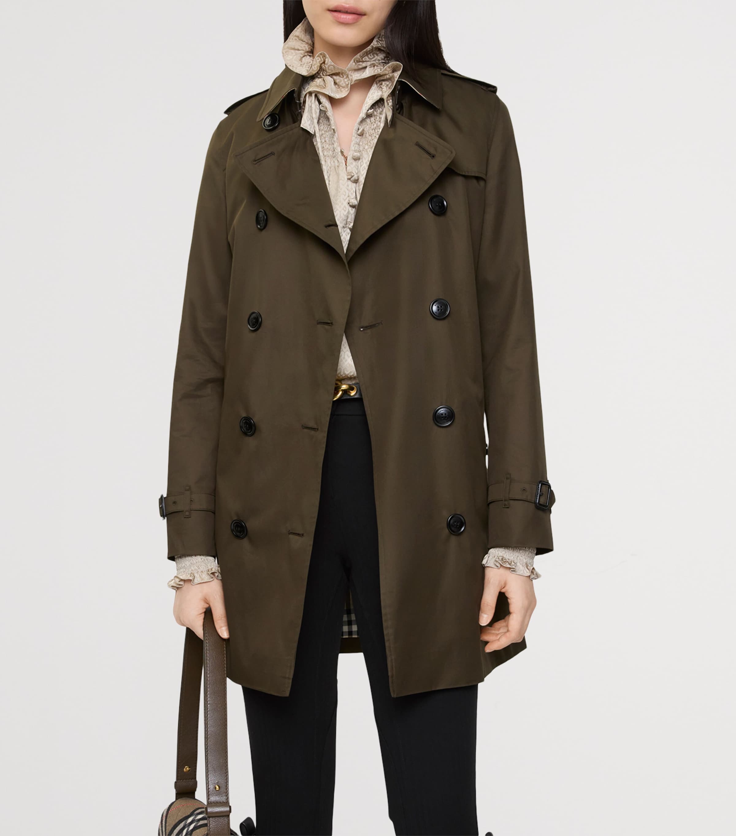 Tropical Gabardine Kensington Trench Coat JUNIPER Image 2