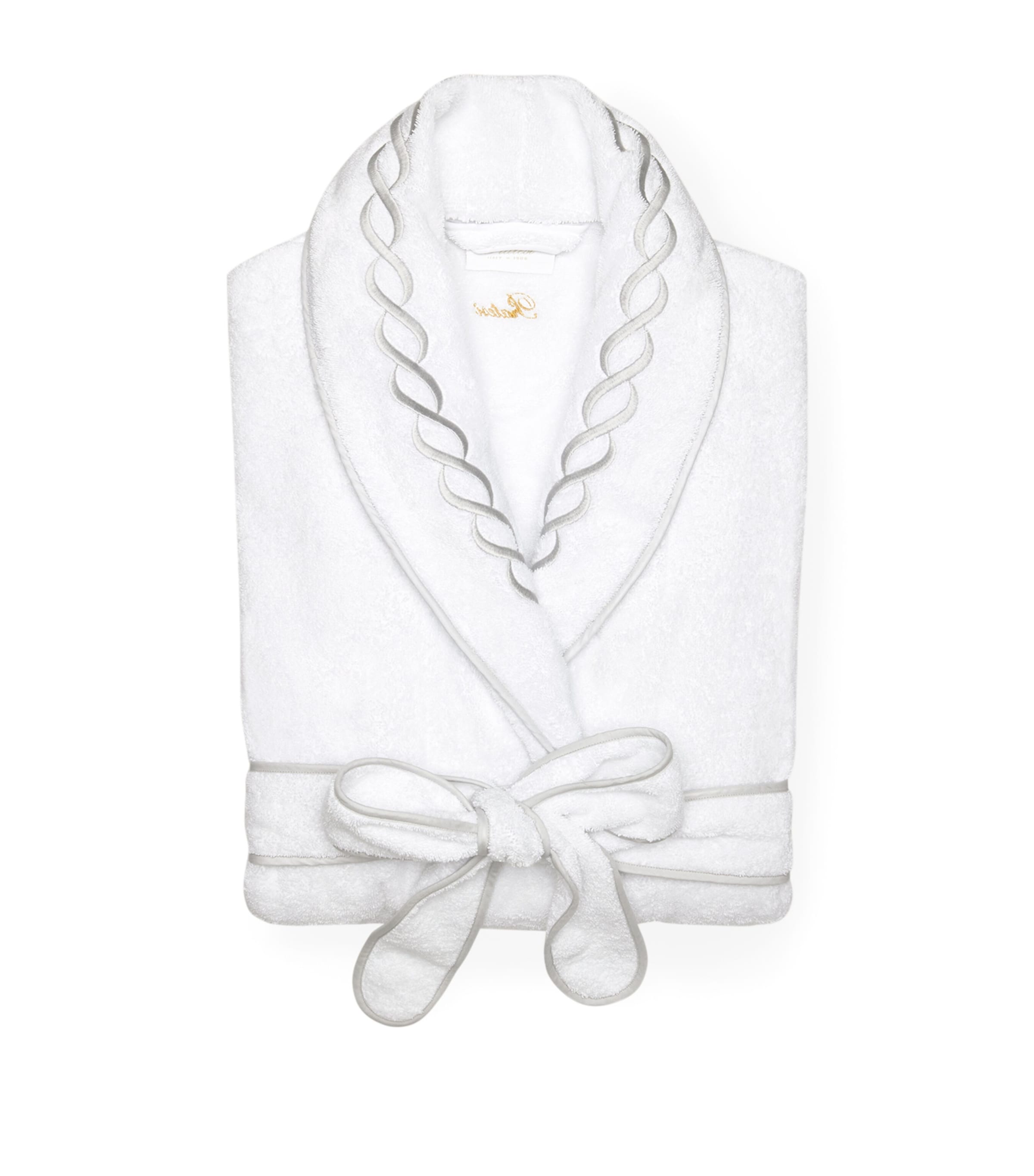 Cotton Treccia Bathrobe (Extra Small) WHITE/STERLING Image 2