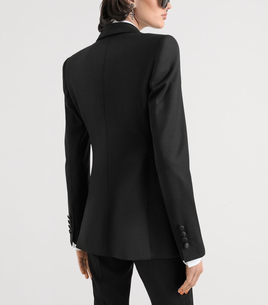Dolce&Gabbana Womens Virgin Wool-Blend Blazer Black Image 6