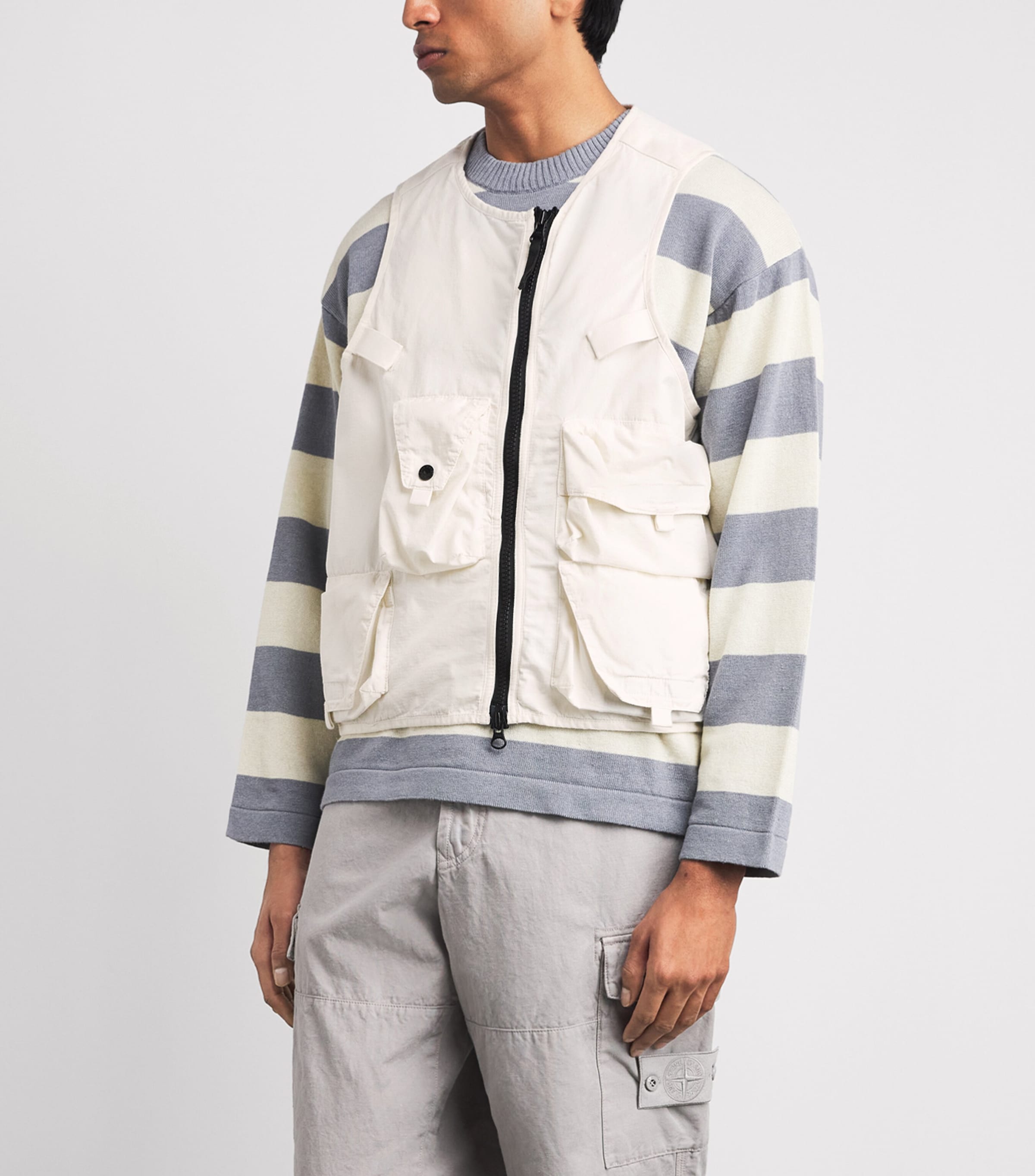 Stone Island Mens Ripstop Zip-Up Gilet Image 4