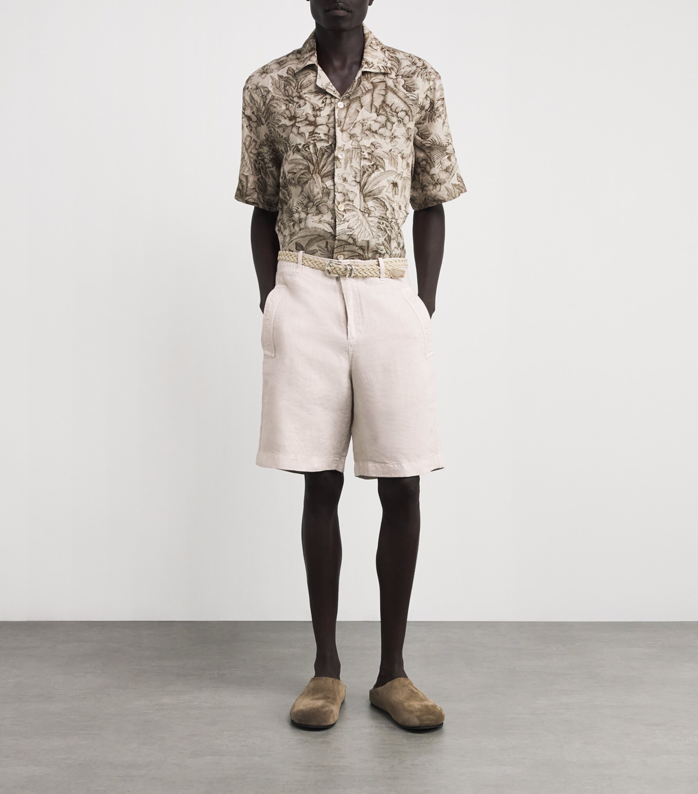 Linen Utility Bermuda Shorts SABBIA Image 2