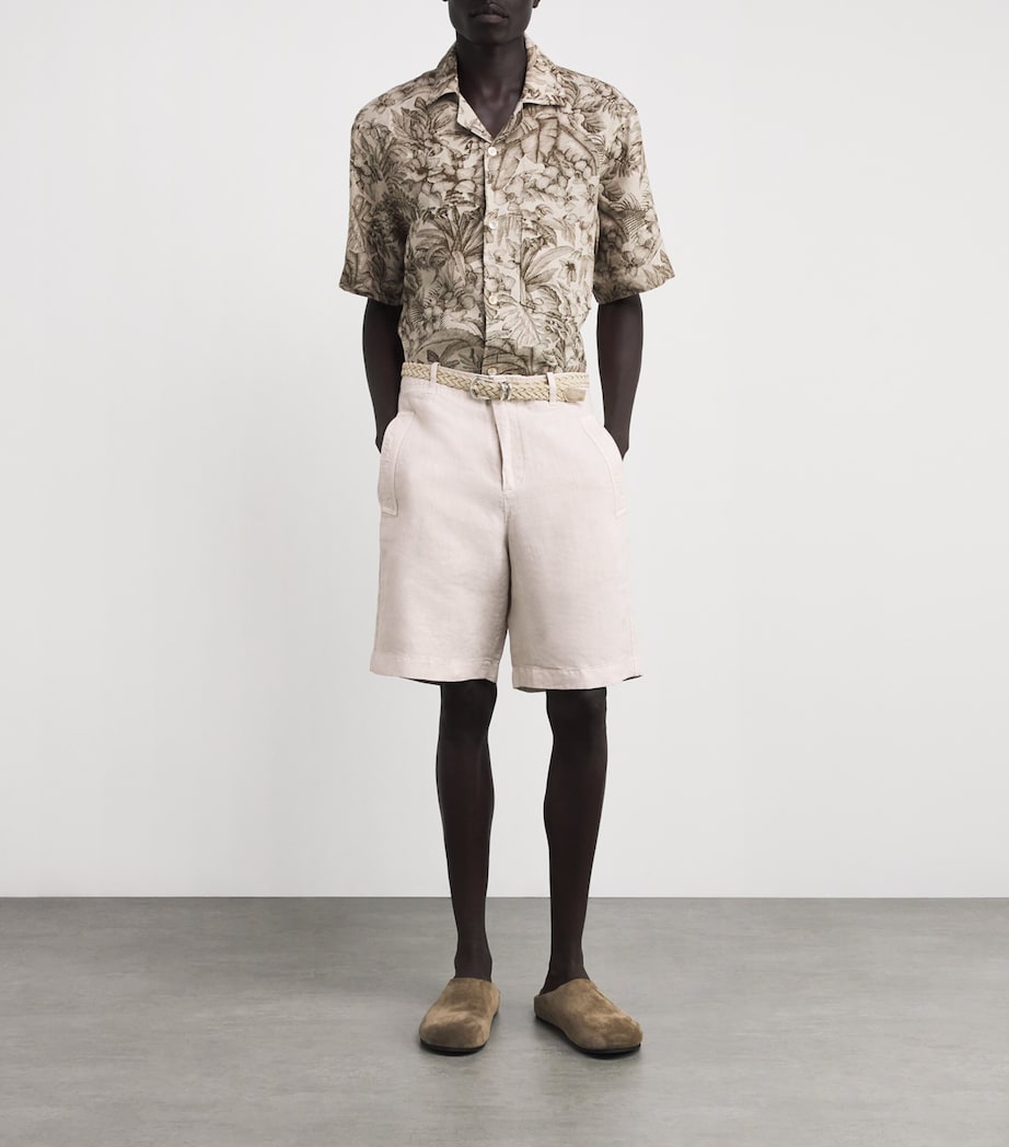 Linen Utility Bermuda Shorts SABBIA Image 2